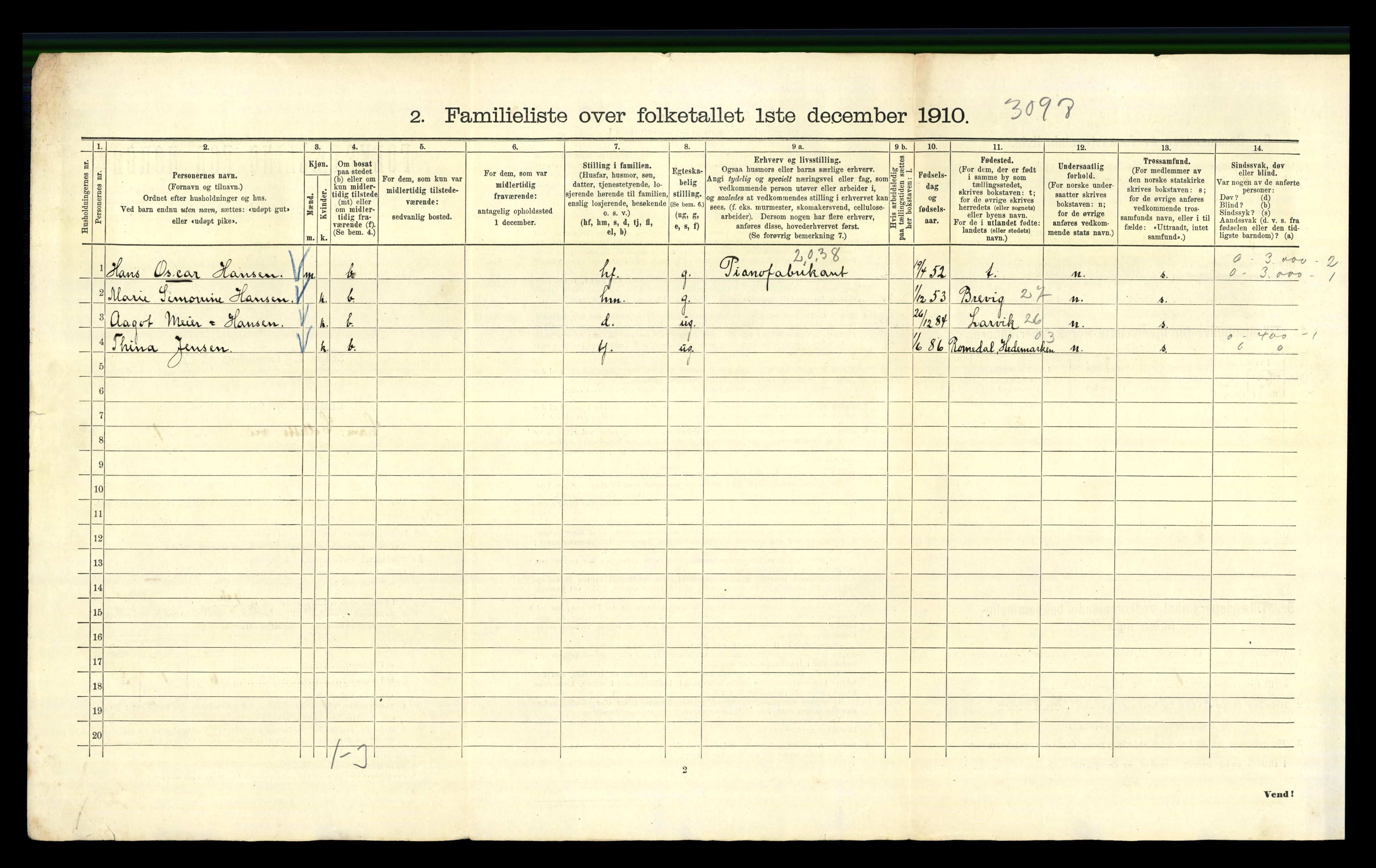 RA, 1910 census for Kristiania, 1910, p. 12834