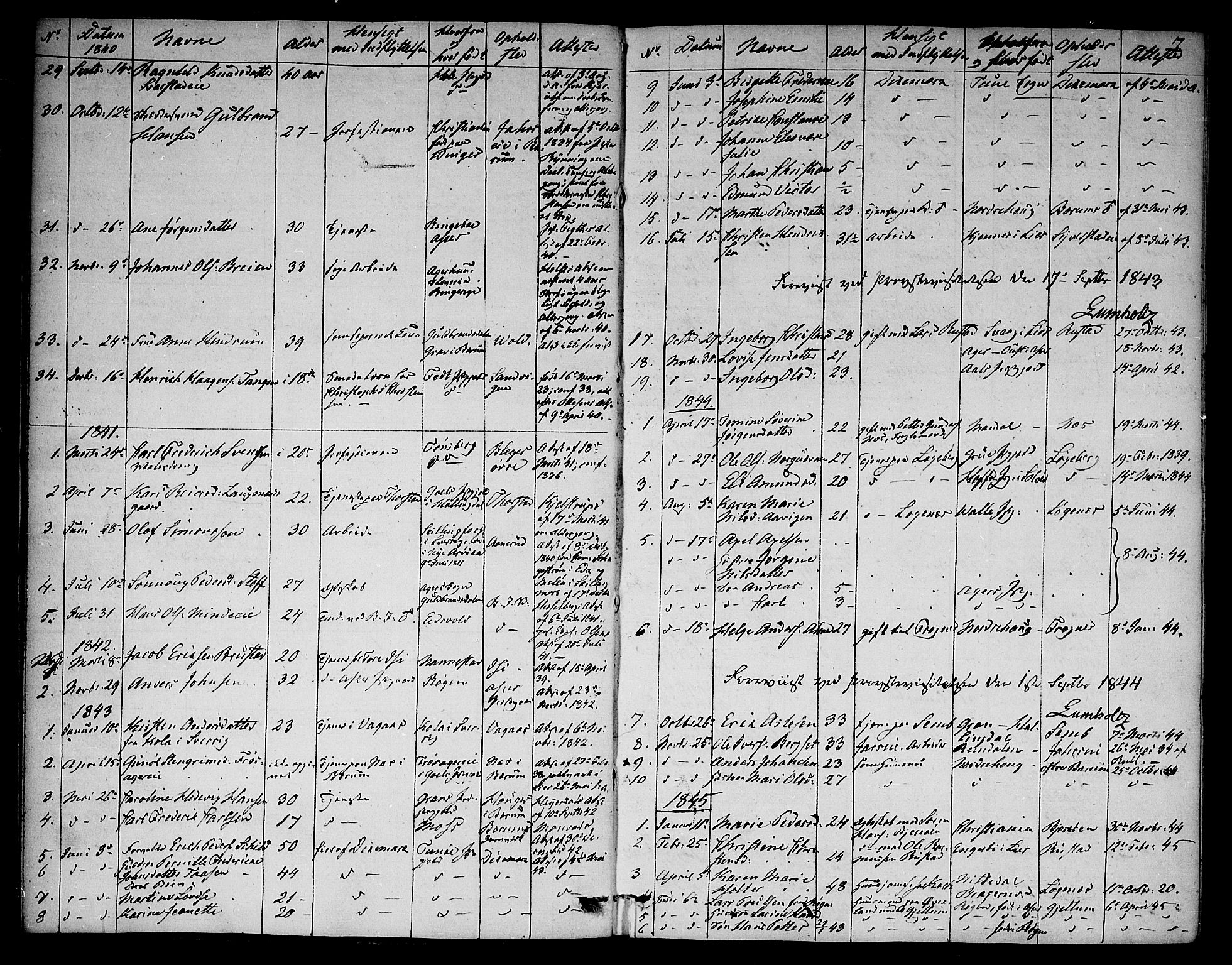 Asker prestekontor Kirkebøker, SAO/A-10256a/F/Fa/L0012: Parish register (official) no. I 12, 1825-1878, p. 7