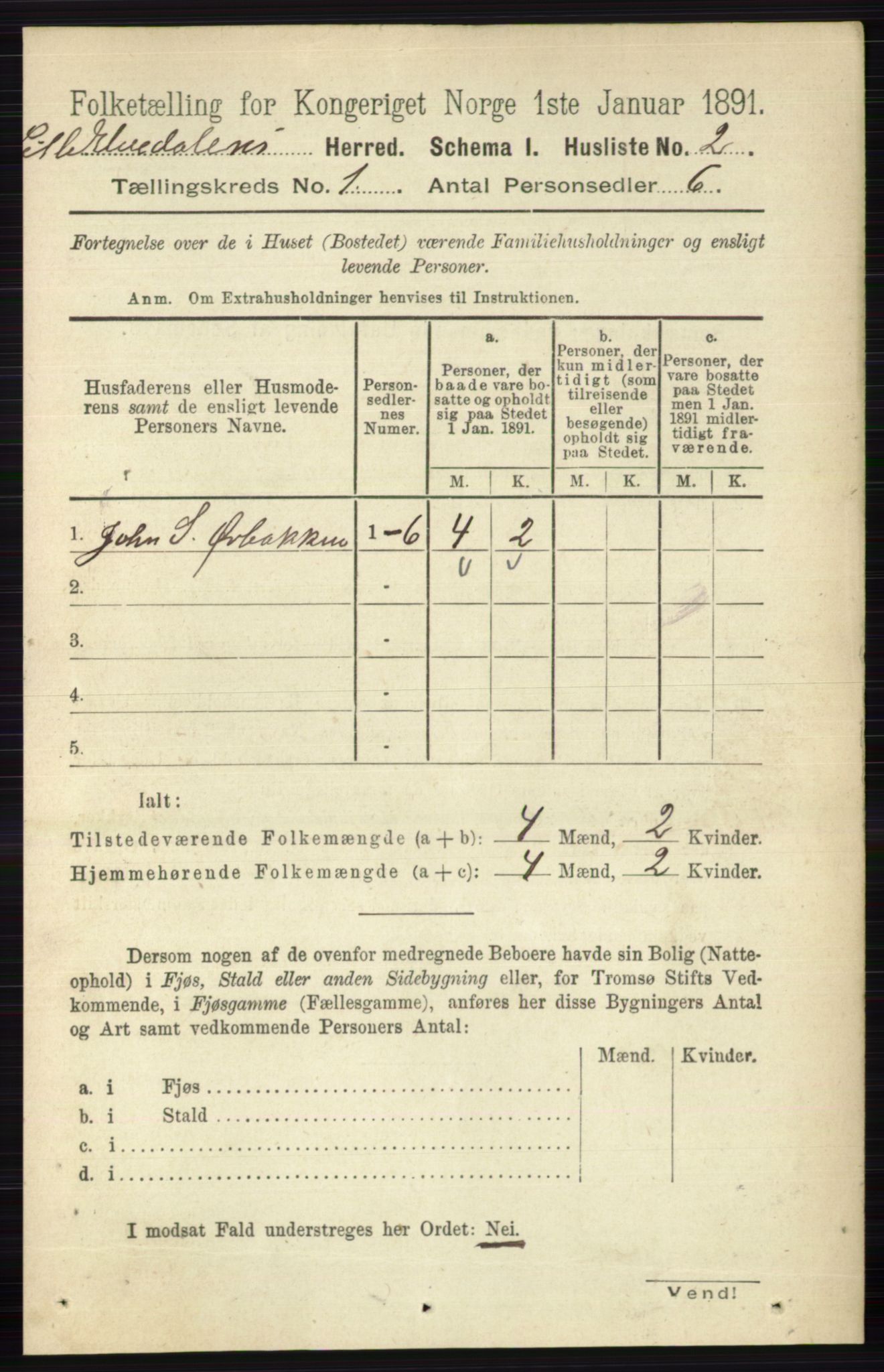 RA, 1891 census for 0438 Lille Elvedalen, 1891, p. 30