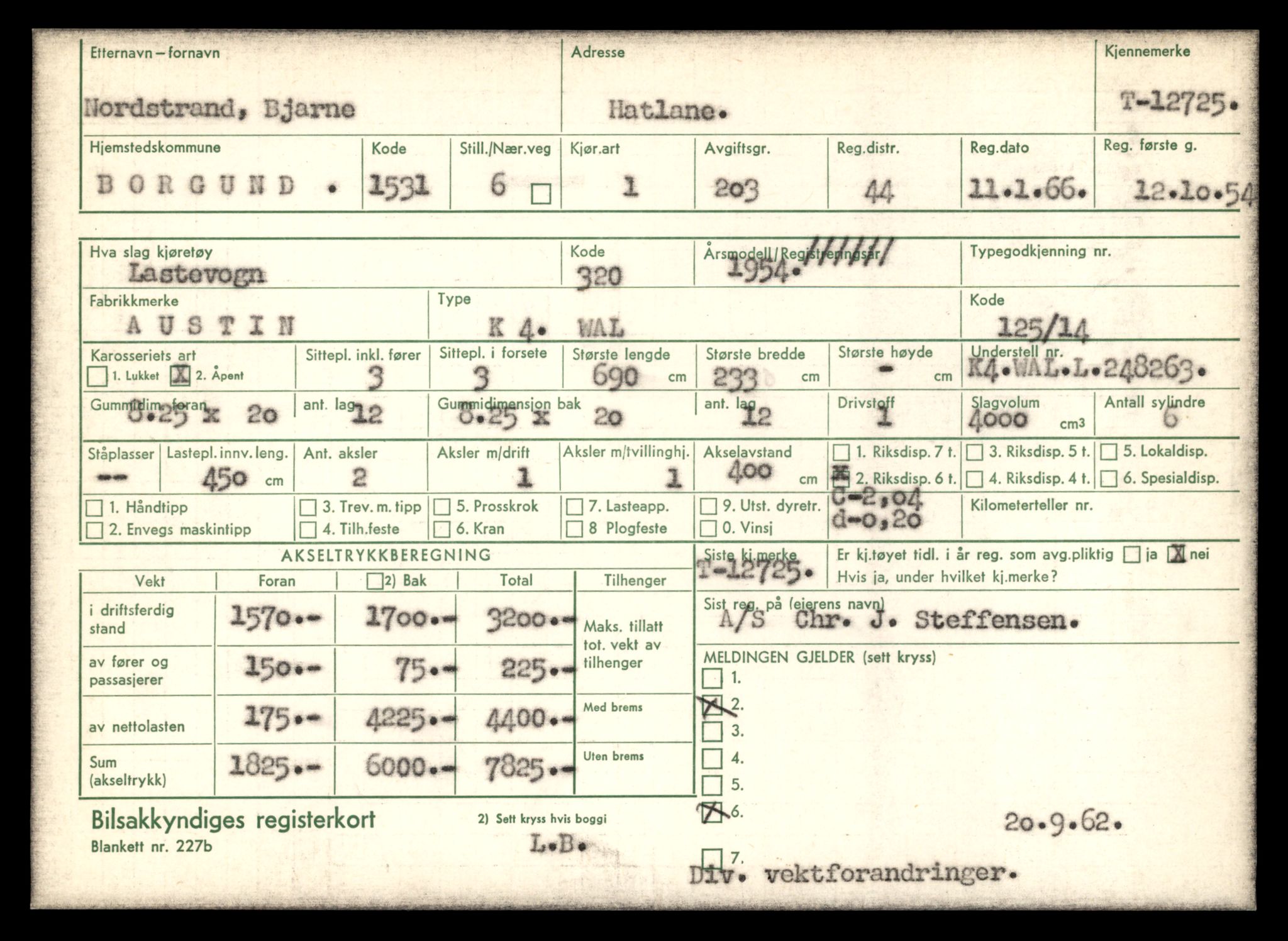 Møre og Romsdal vegkontor - Ålesund trafikkstasjon, AV/SAT-A-4099/F/Fe/L0035: Registreringskort for kjøretøy T 12653 - T 12829, 1927-1998, p. 1396