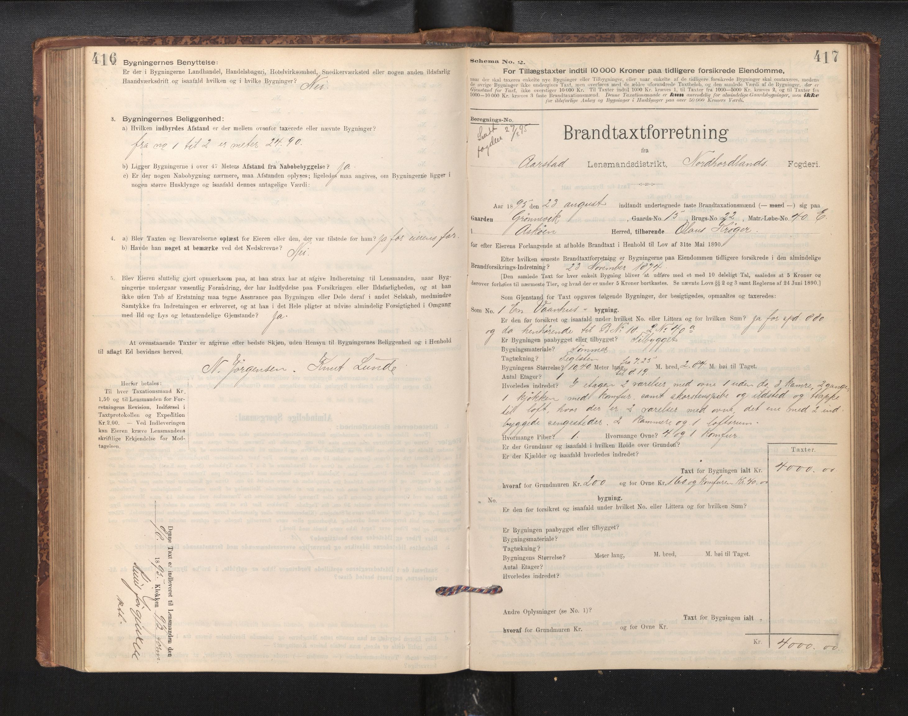 Lensmannen i Årstad, AV/SAB-A-36201/0012/L0011: Branntakstprotokoll,skjematakst, 1895-1901, p. 416-417