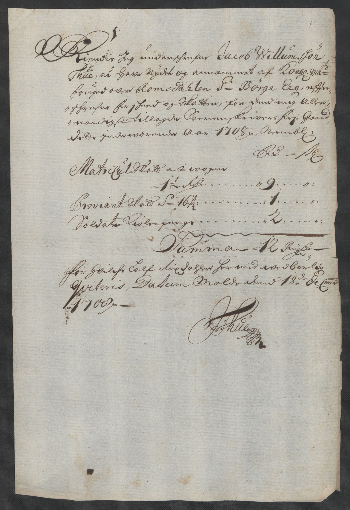 Rentekammeret inntil 1814, Reviderte regnskaper, Fogderegnskap, RA/EA-4092/R55/L3658: Fogderegnskap Romsdal, 1707-1708, p. 322