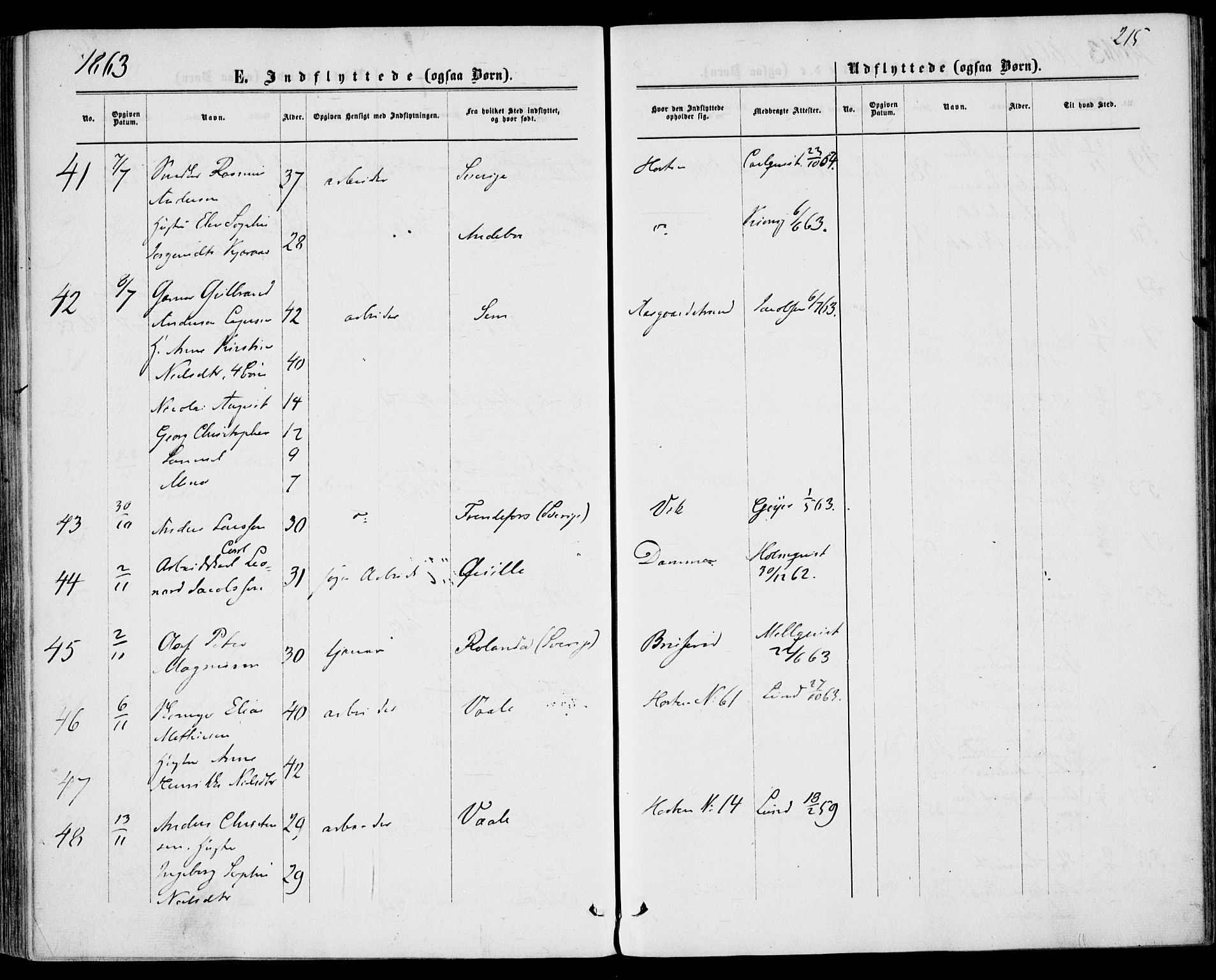 Borre kirkebøker, SAKO/A-338/F/Fa/L0007: Parish register (official) no. I 7, 1862-1867, p. 215