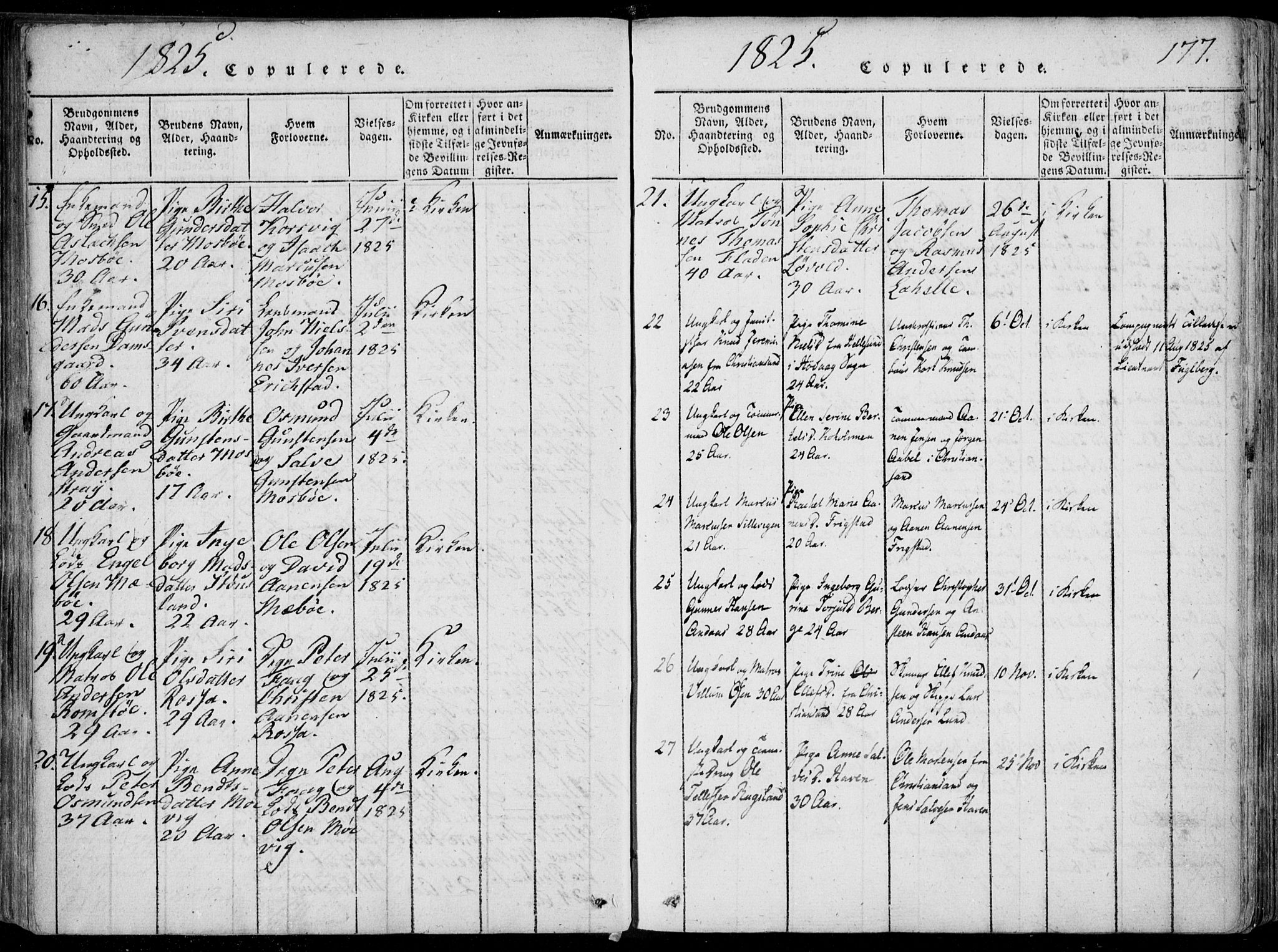 Oddernes sokneprestkontor, SAK/1111-0033/F/Fa/Faa/L0005: Parish register (official) no. A 5, 1820-1838, p. 177