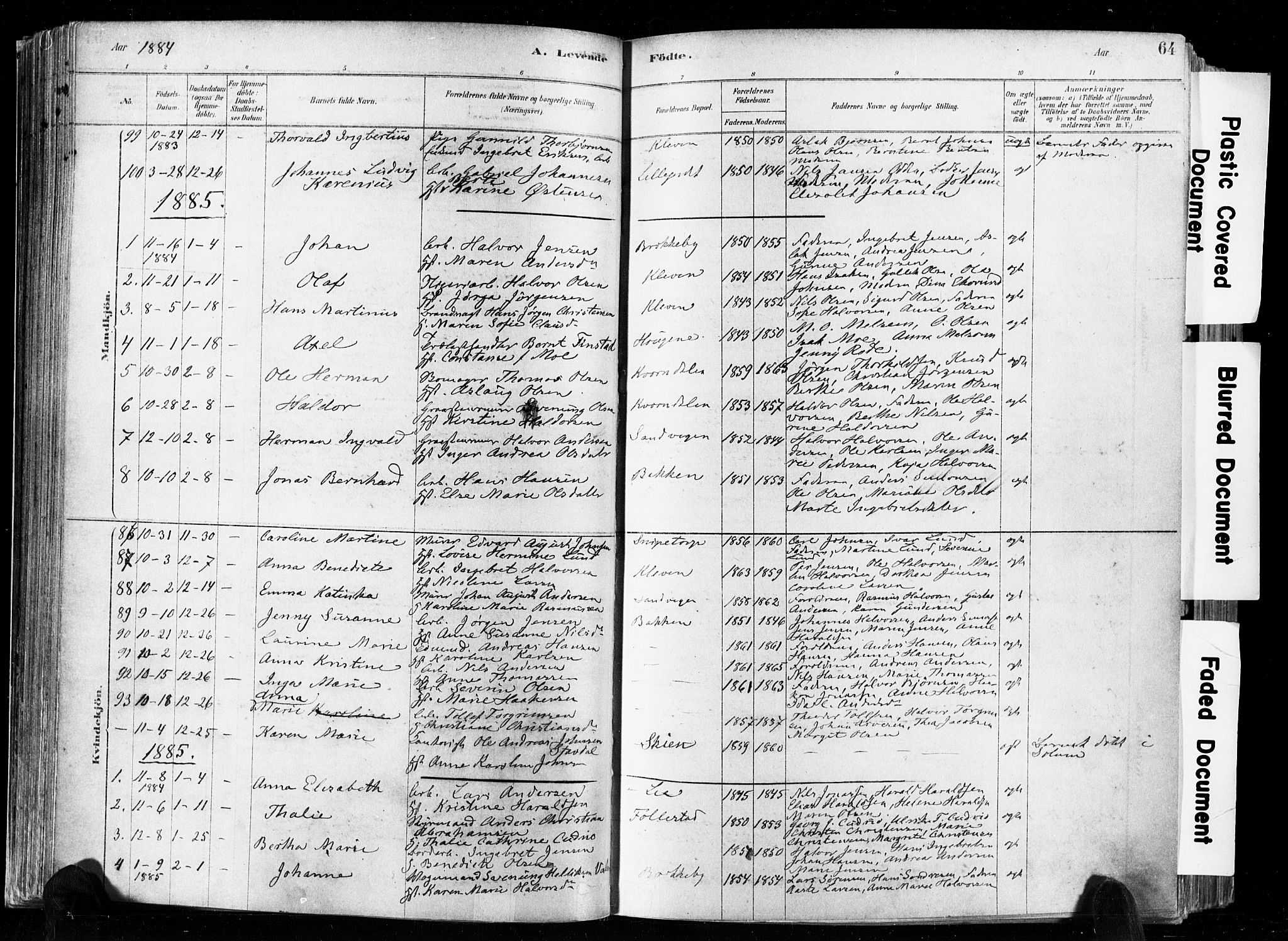 Skien kirkebøker, SAKO/A-302/F/Fa/L0009: Parish register (official) no. 9, 1878-1890, p. 64