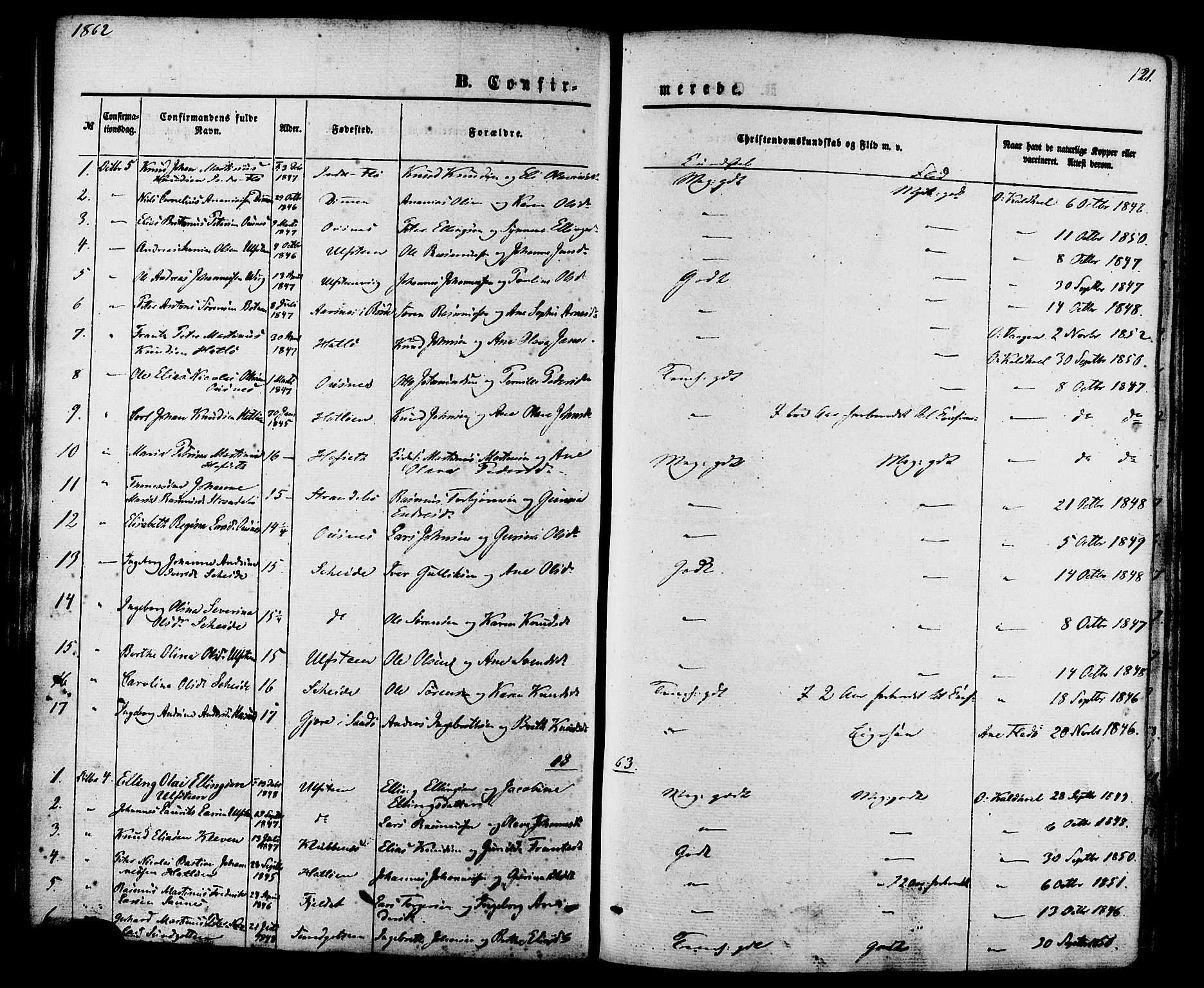 Ministerialprotokoller, klokkerbøker og fødselsregistre - Møre og Romsdal, AV/SAT-A-1454/509/L0105: Parish register (official) no. 509A03, 1848-1882, p. 121