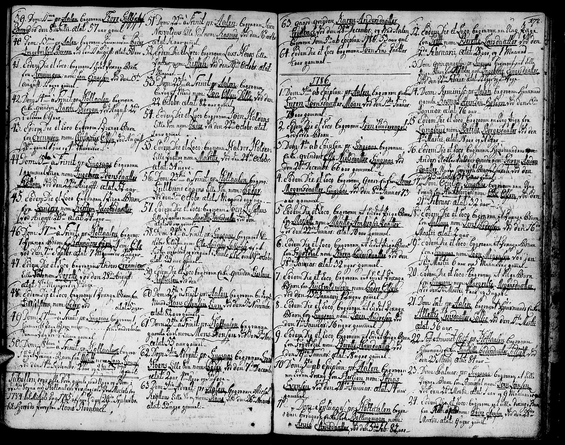 Ministerialprotokoller, klokkerbøker og fødselsregistre - Sør-Trøndelag, SAT/A-1456/685/L0952: Parish register (official) no. 685A01, 1745-1804, p. 172