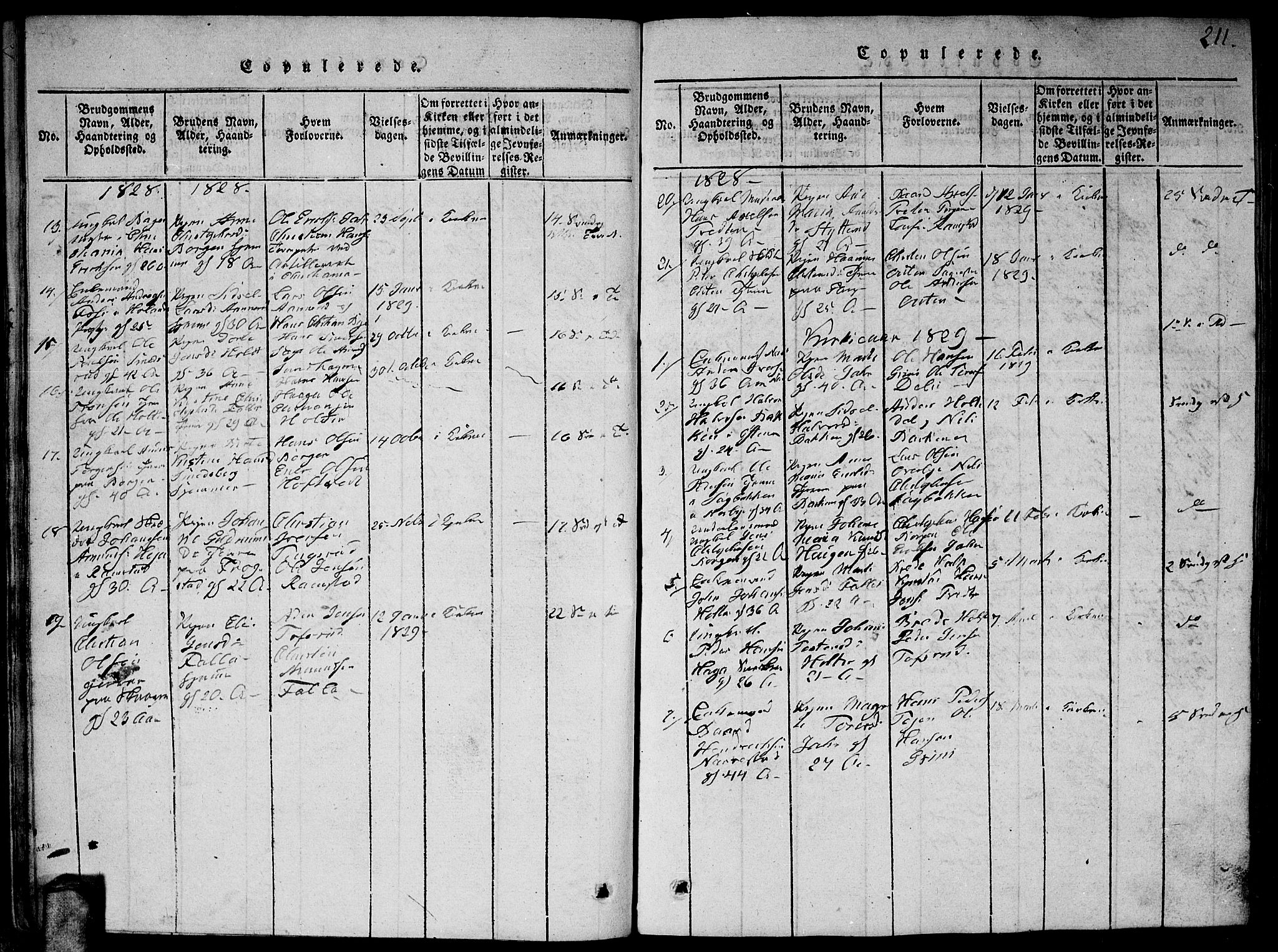 Fet prestekontor Kirkebøker, SAO/A-10370a/G/Ga/L0001: Parish register (copy) no. I 1, 1815-1842, p. 211