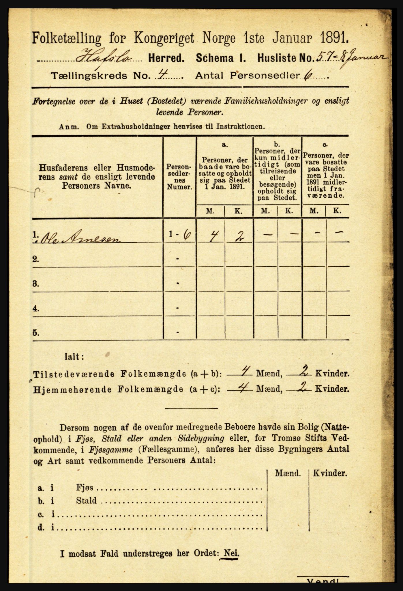 RA, 1891 census for 1425 Hafslo, 1891, p. 1572