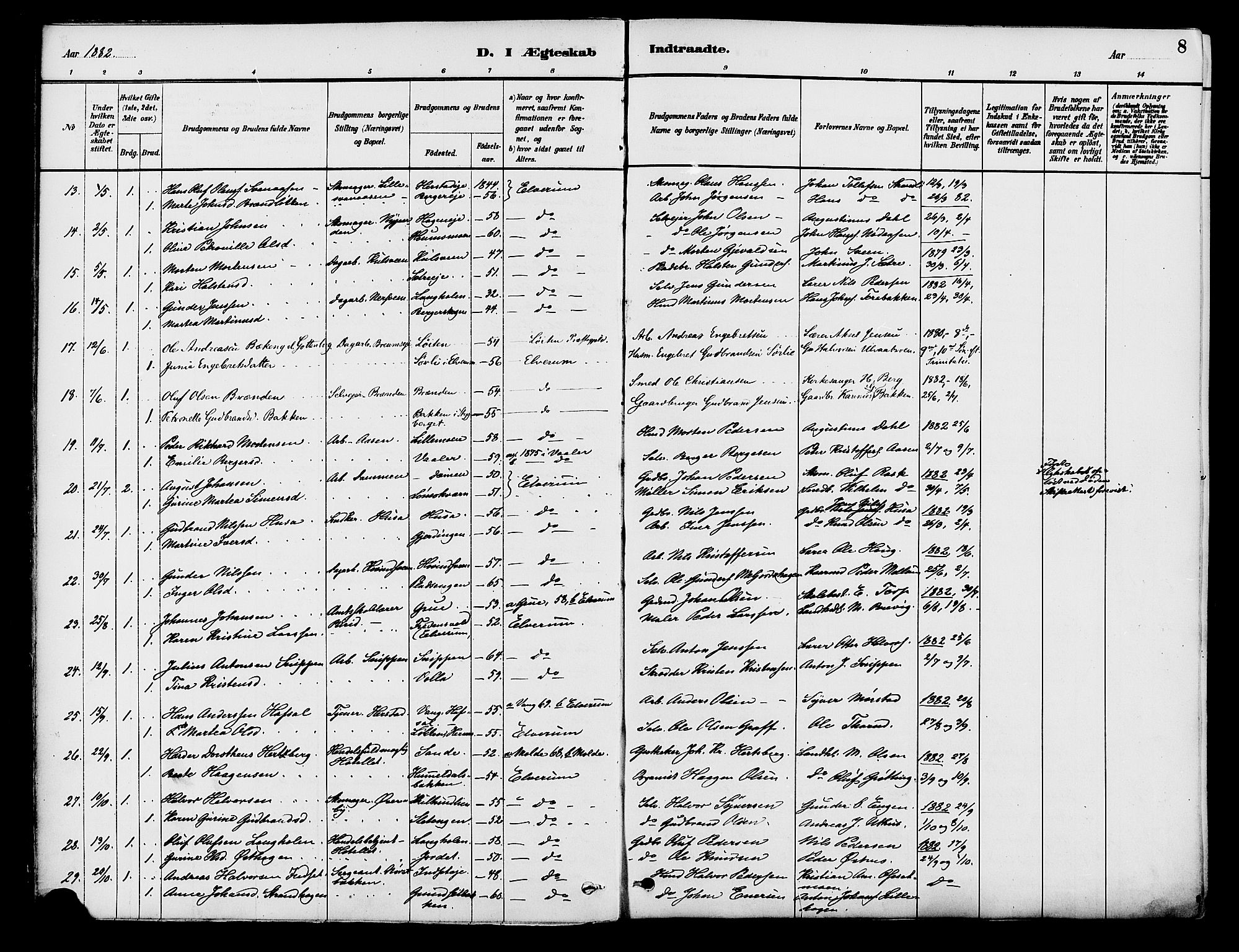 Elverum prestekontor, AV/SAH-PREST-044/H/Ha/Haa/L0012: Parish register (official) no. 12, 1880-1893, p. 8