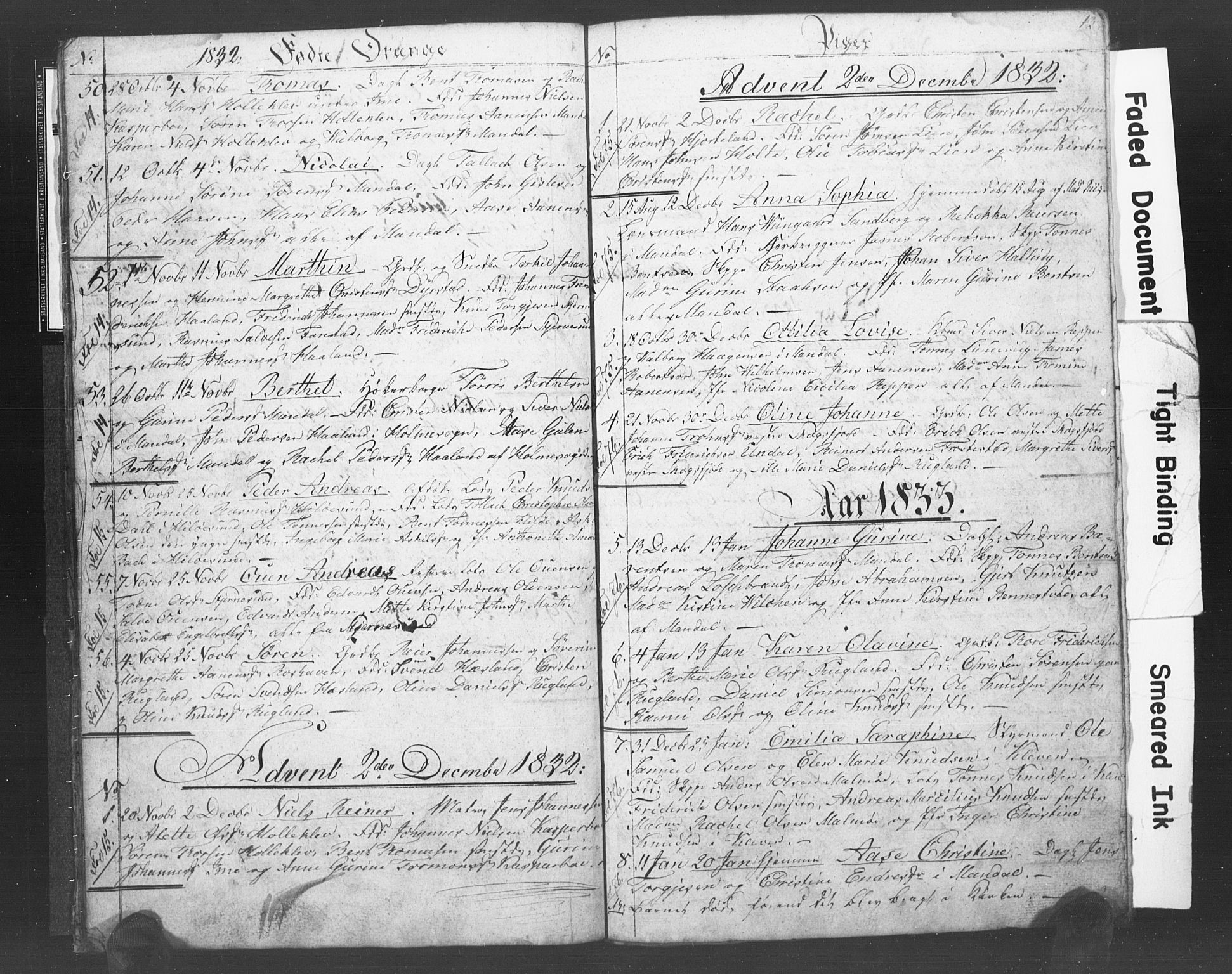 Mandal sokneprestkontor, SAK/1111-0030/F/Fb/Fba/L0003: Parish register (copy) no. B 1B, 1831-1834, p. 13