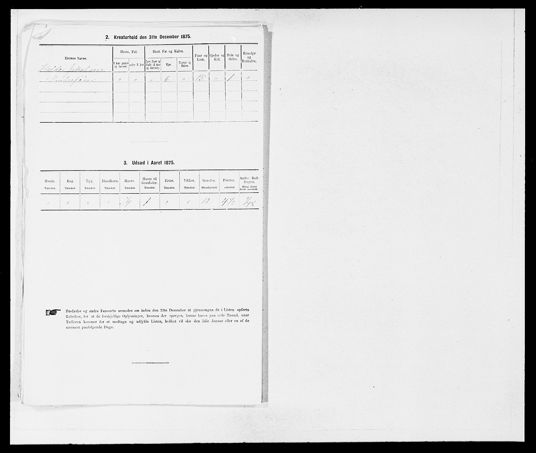 SAB, 1875 census for 1213P Fjelberg, 1875, p. 1020