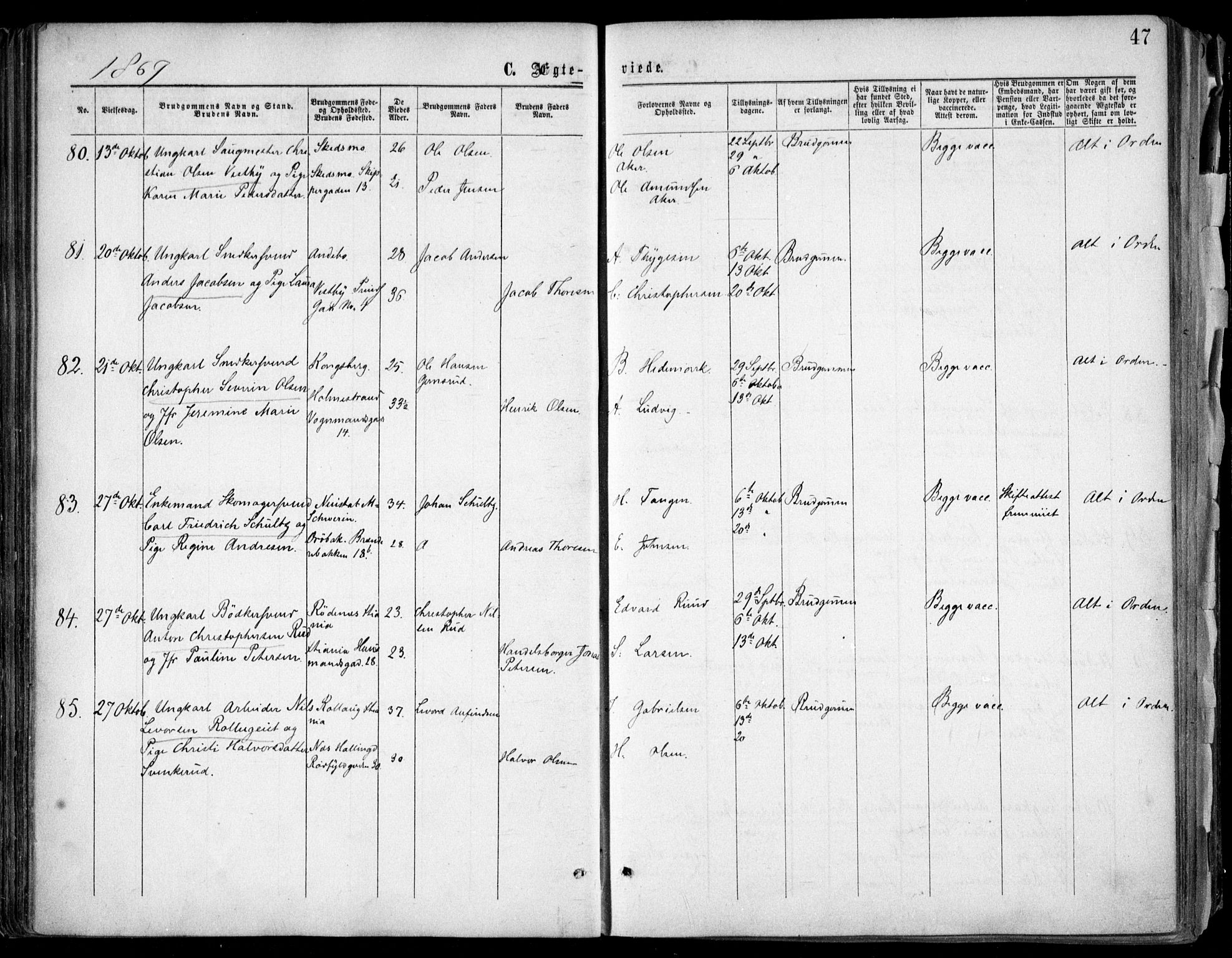 Oslo domkirke Kirkebøker, SAO/A-10752/F/Fa/L0021: Parish register (official) no. 21, 1865-1884, p. 47