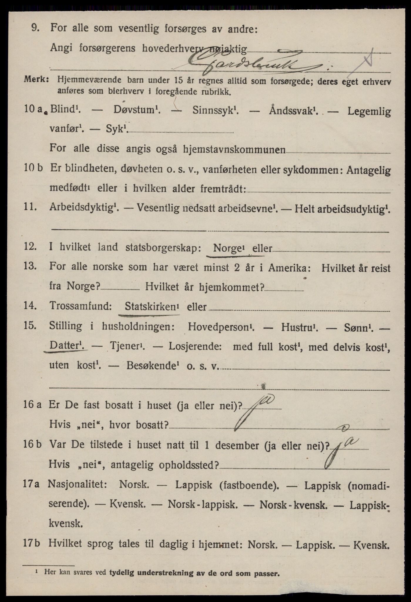 SAT, 1920 census for Hølonda, 1920, p. 1522