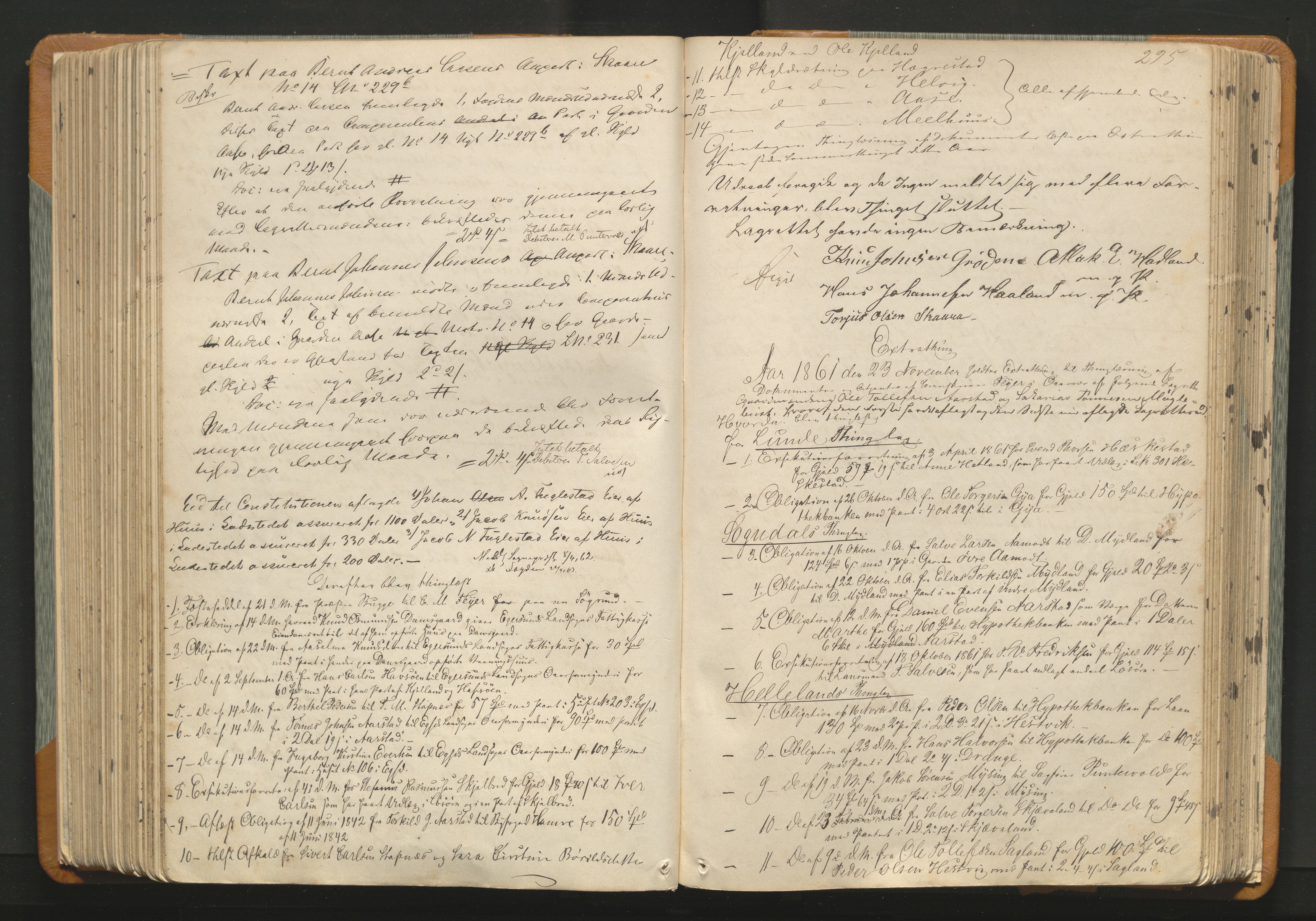 Jæren og Dalane sorenskriveri, AV/SAST-A-100306/3/30/30BAA/L0006: Tingbok for Dalane, 1856-1864, p. 294b-295a