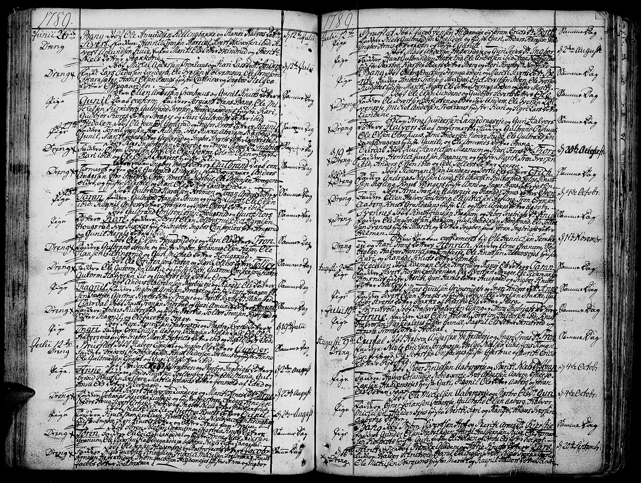 Aurdal prestekontor, AV/SAH-PREST-126/H/Ha/Haa/L0006: Parish register (official) no. 6, 1781-1804, p. 47