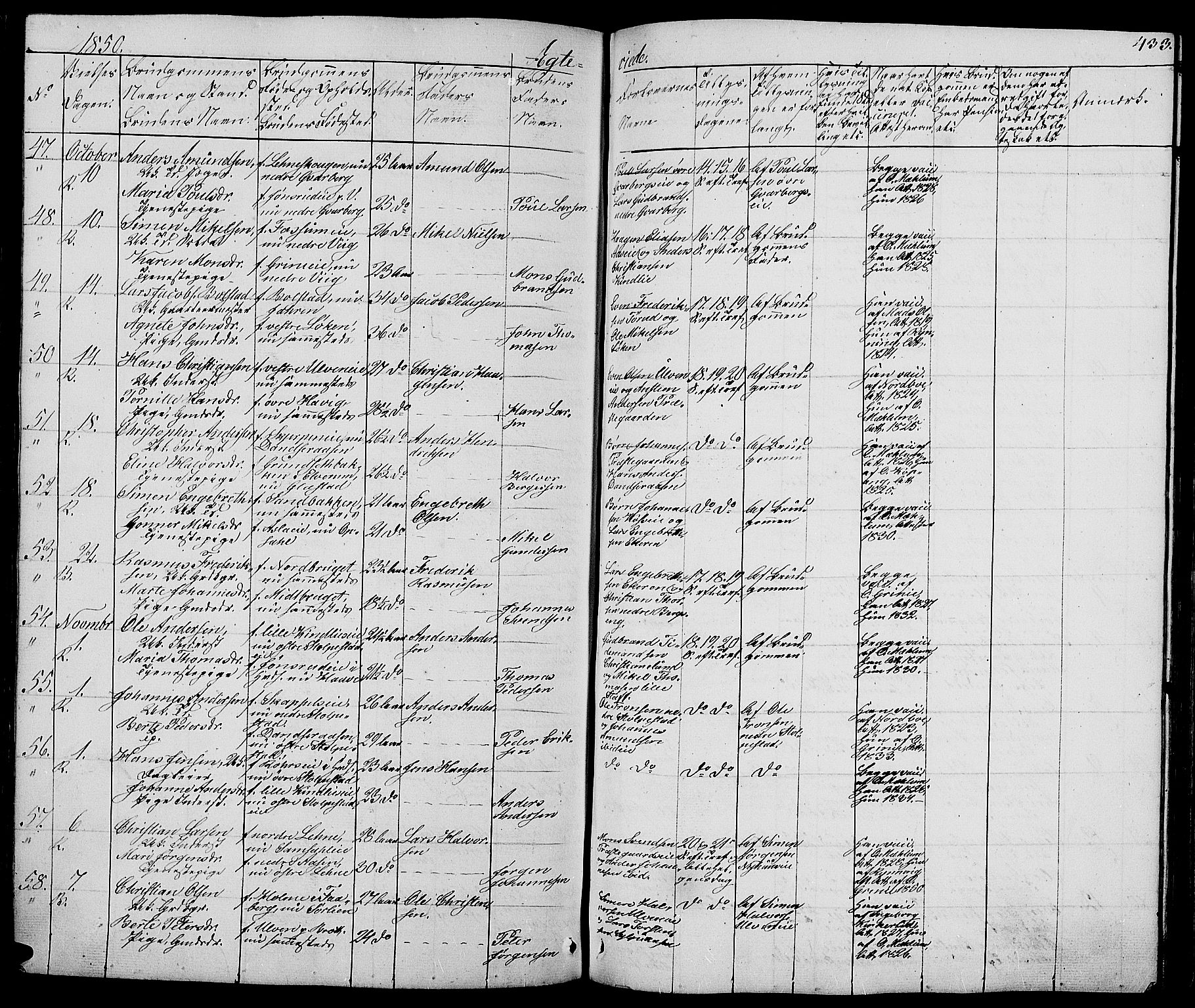 Ringsaker prestekontor, AV/SAH-PREST-014/L/La/L0005: Parish register (copy) no. 5, 1839-1850, p. 433