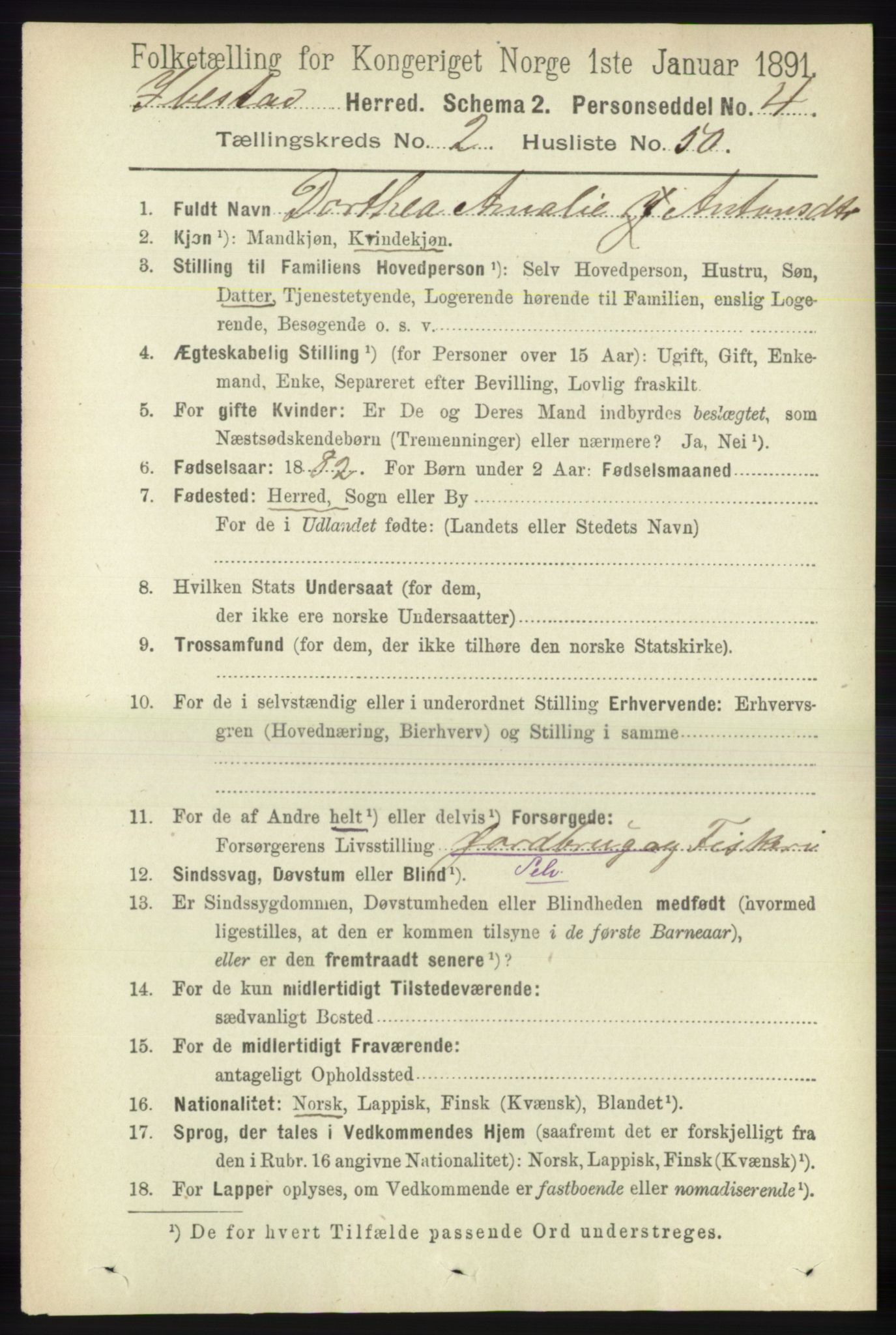 RA, 1891 census for 1917 Ibestad, 1891, p. 1089