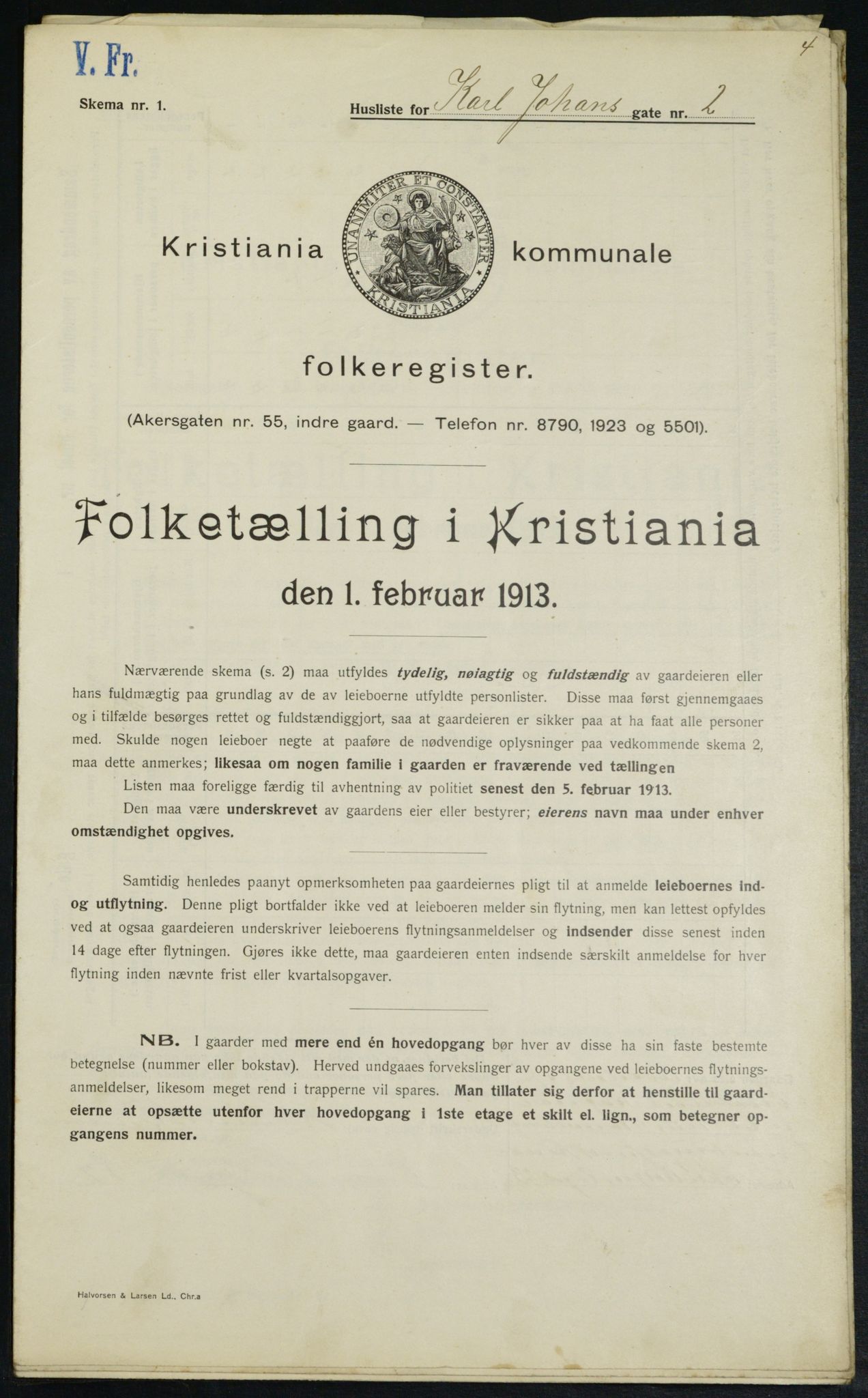 OBA, Municipal Census 1913 for Kristiania, 1913, p. 48422