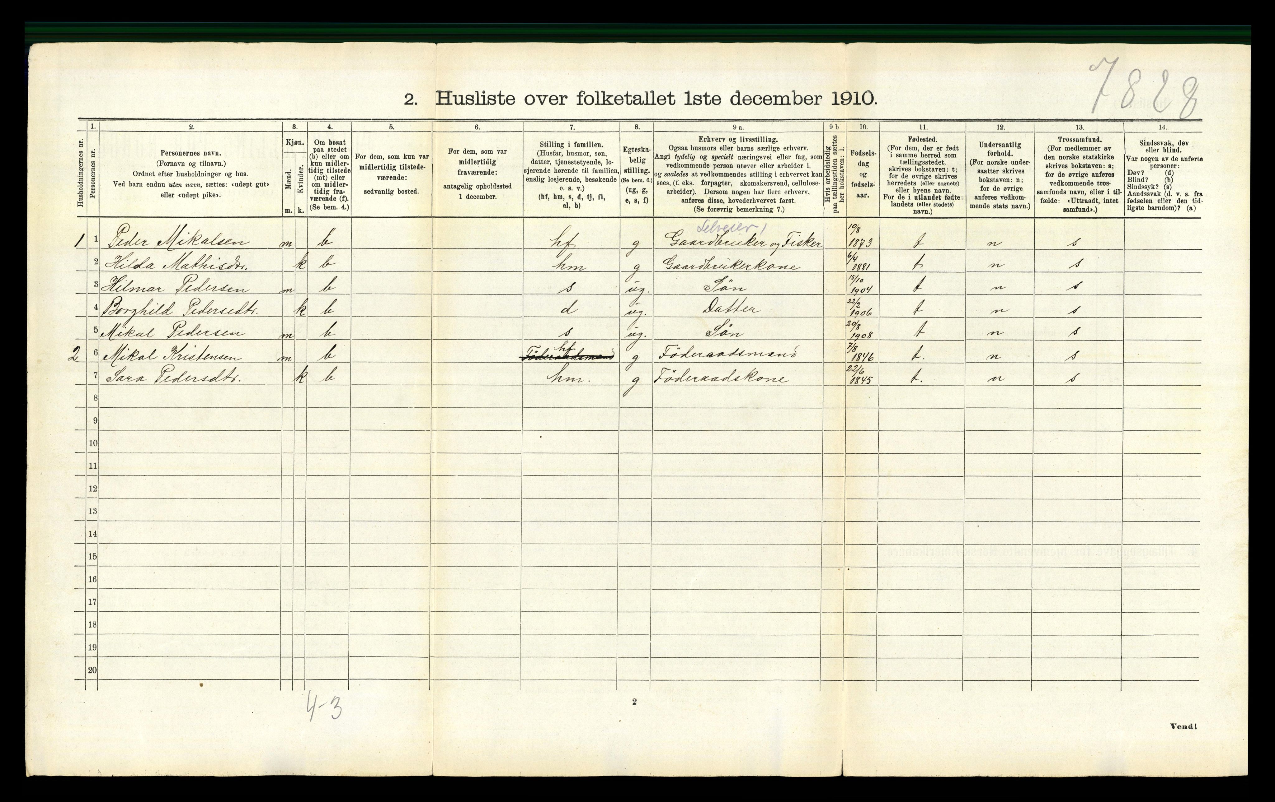 RA, 1910 census for Rødøy, 1910, p. 300