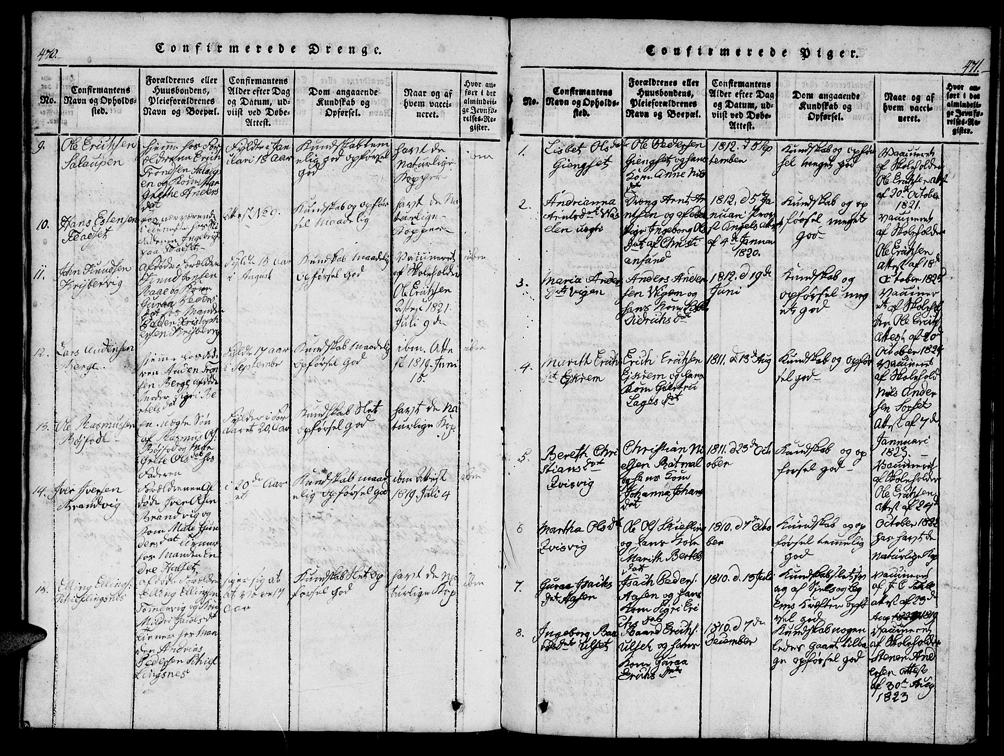 Ministerialprotokoller, klokkerbøker og fødselsregistre - Møre og Romsdal, SAT/A-1454/573/L0873: Parish register (copy) no. 573C01, 1819-1834, p. 470-471