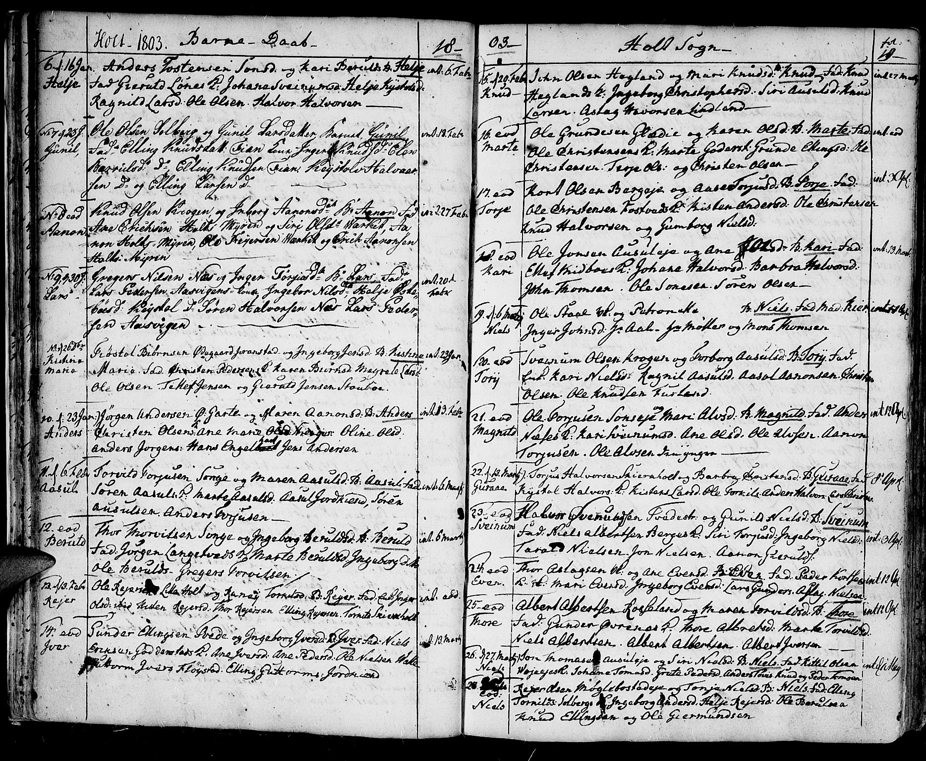 Holt sokneprestkontor, AV/SAK-1111-0021/F/Fa/L0004: Parish register (official) no. A 4, 1799-1813, p. 19