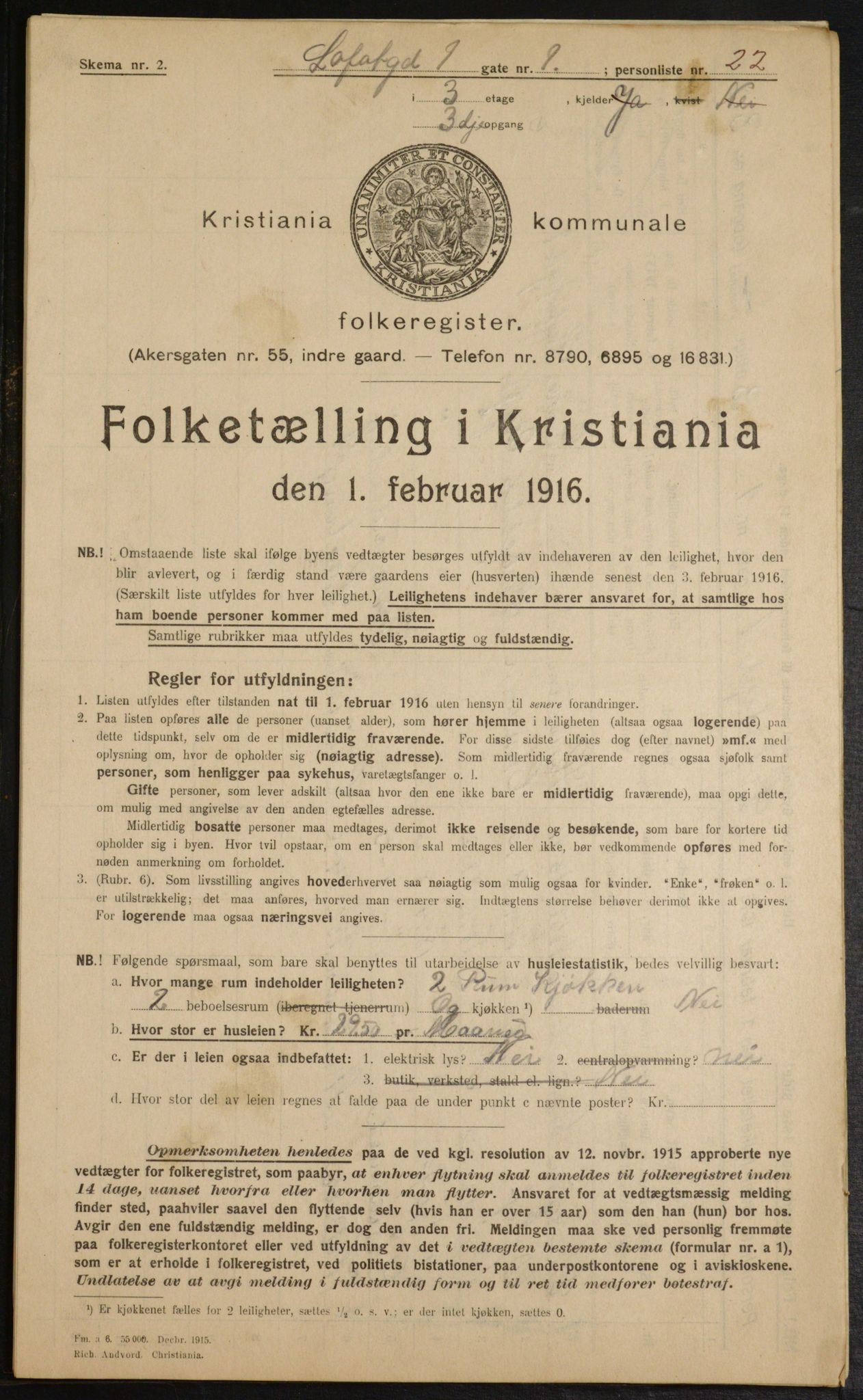 OBA, Municipal Census 1916 for Kristiania, 1916, p. 59659