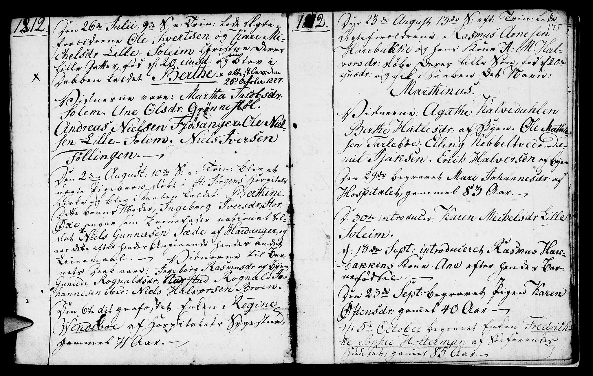 St. Jørgens hospital og Årstad sokneprestembete, AV/SAB-A-99934: Parish register (official) no. A 2, 1766-1814, p. 175