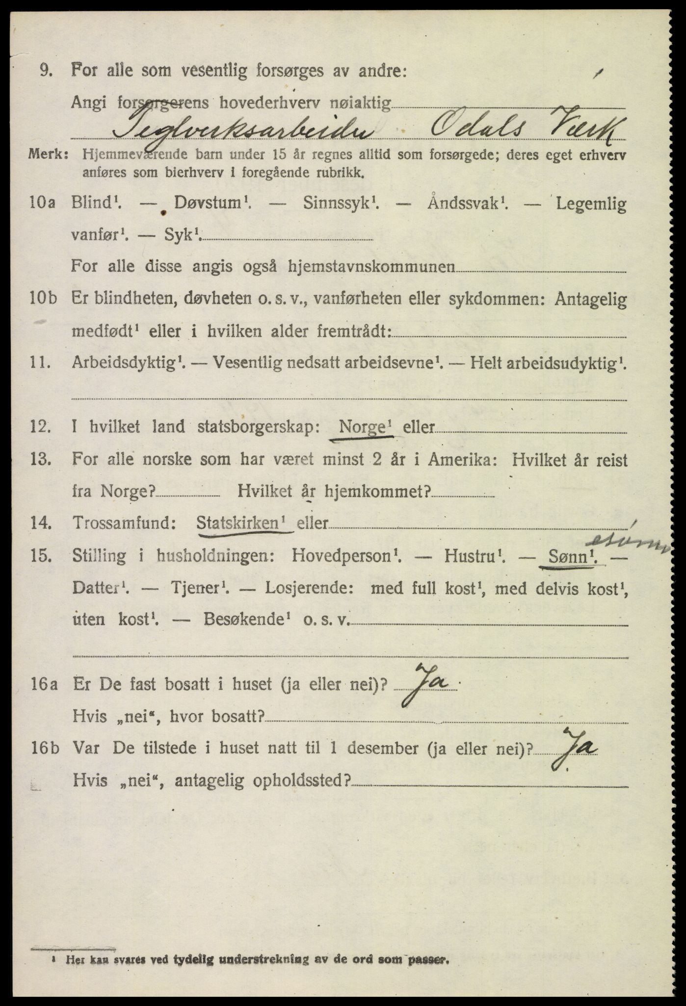 SAH, 1920 census for Sør-Odal, 1920, p. 2980