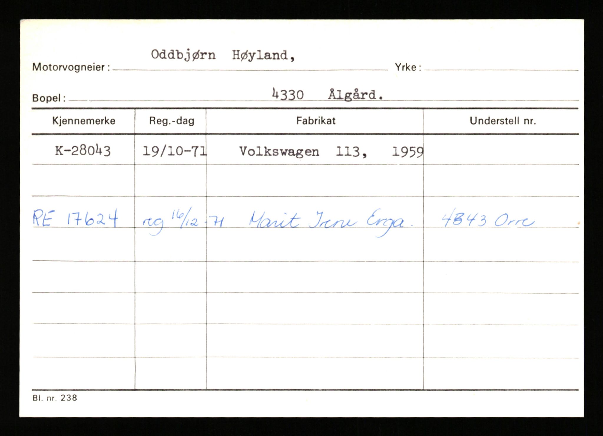 Stavanger trafikkstasjon, AV/SAST-A-101942/0/G/L0005: Registreringsnummer: 23000 - 34245, 1930-1971, p. 1605