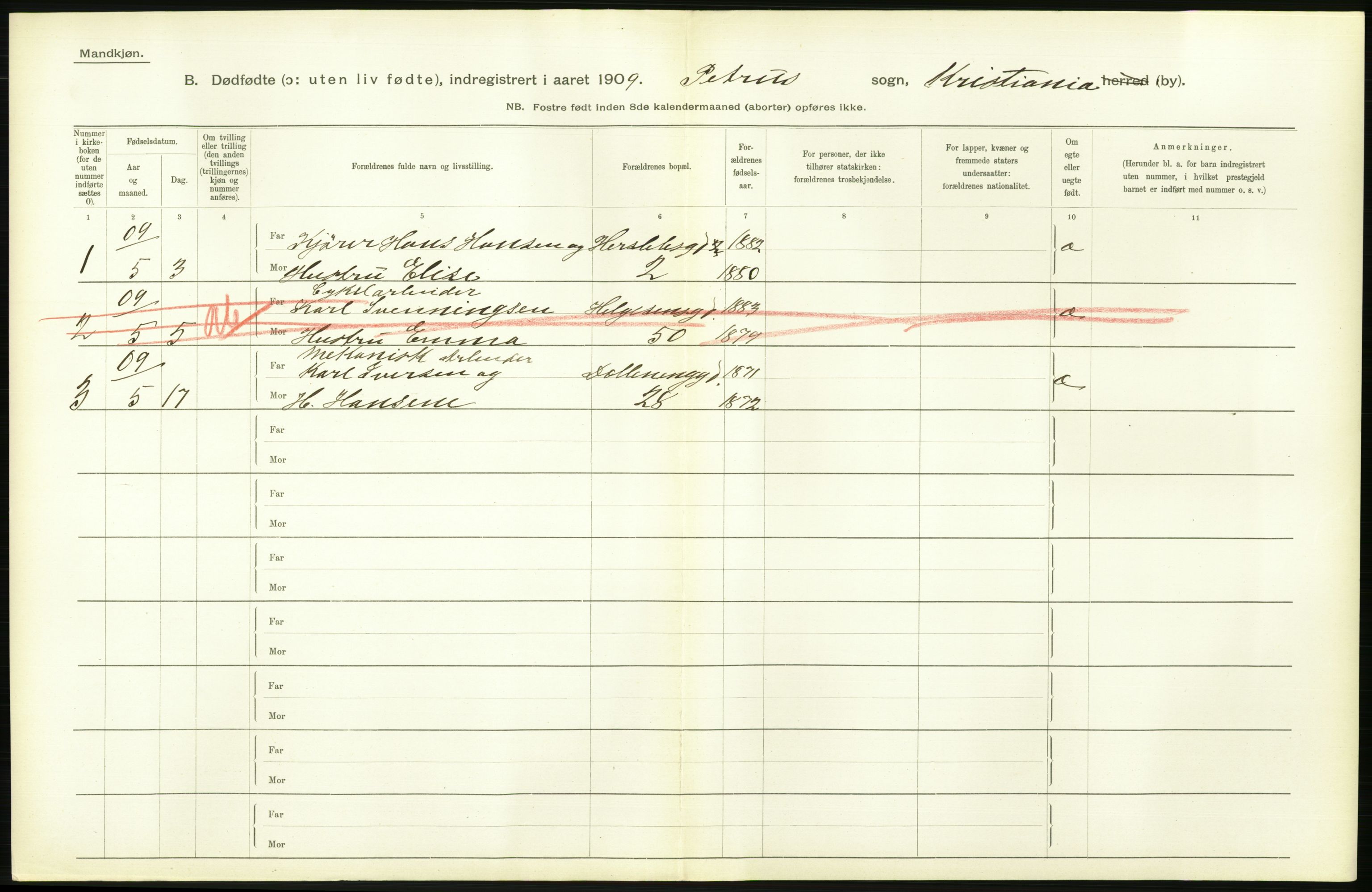 Statistisk sentralbyrå, Sosiodemografiske emner, Befolkning, AV/RA-S-2228/D/Df/Dfa/Dfag/L0010: Kristiania: Døde, dødfødte., 1909, p. 616