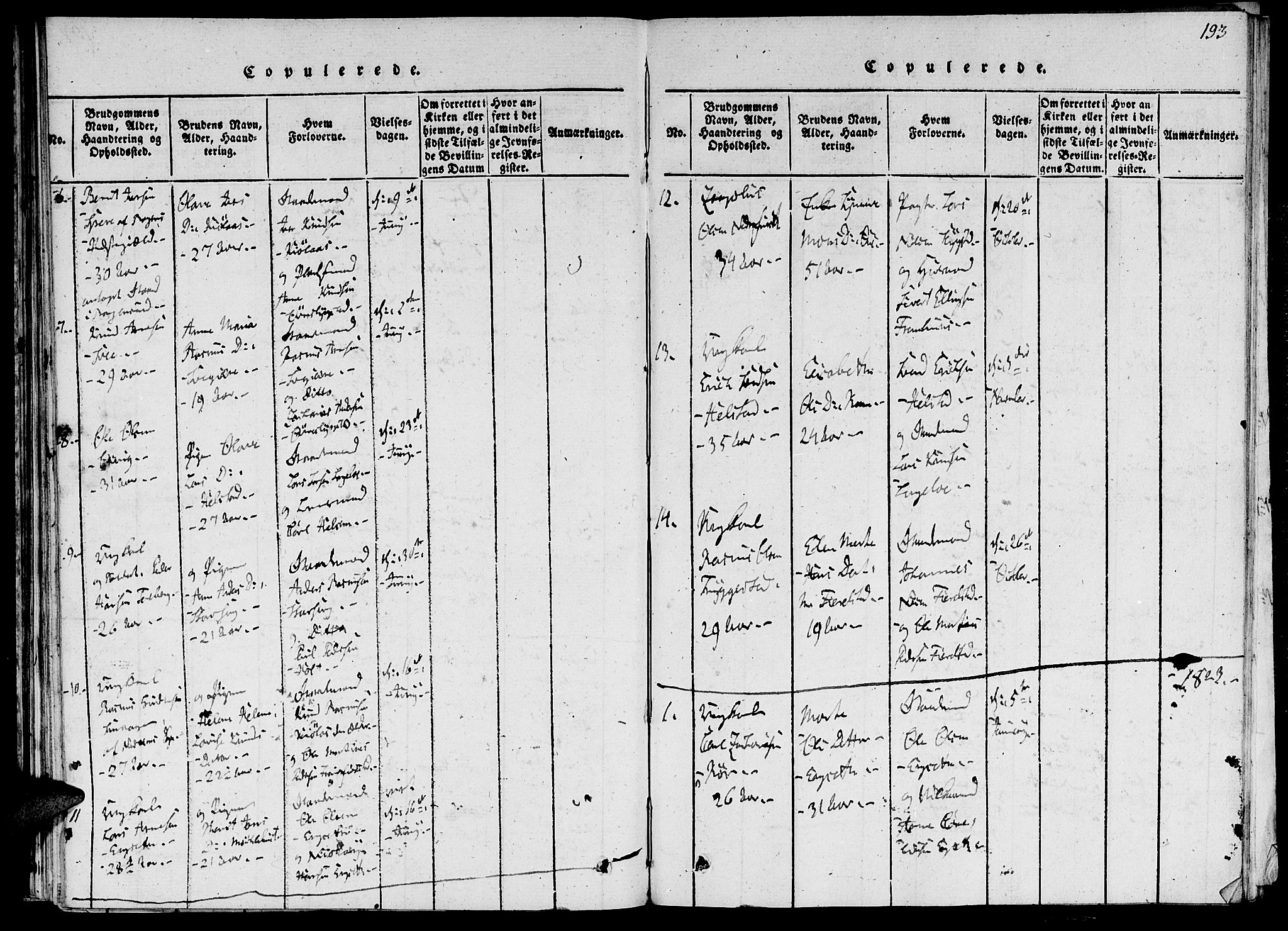 Ministerialprotokoller, klokkerbøker og fødselsregistre - Møre og Romsdal, AV/SAT-A-1454/520/L0273: Parish register (official) no. 520A03, 1817-1826, p. 193