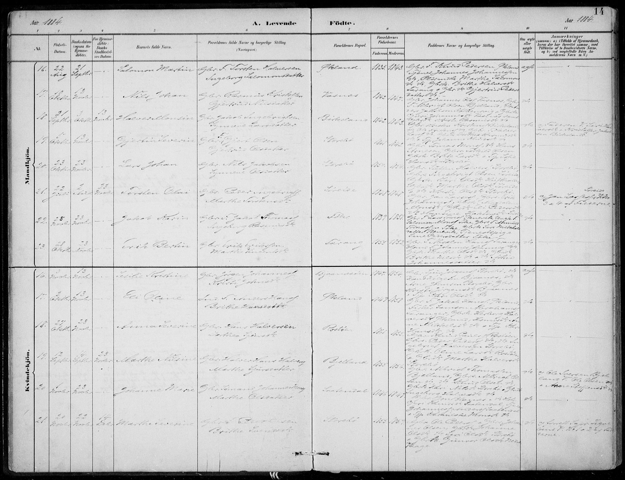 Sund sokneprestembete, SAB/A-99930: Parish register (official) no. C  1, 1882-1899, p. 15