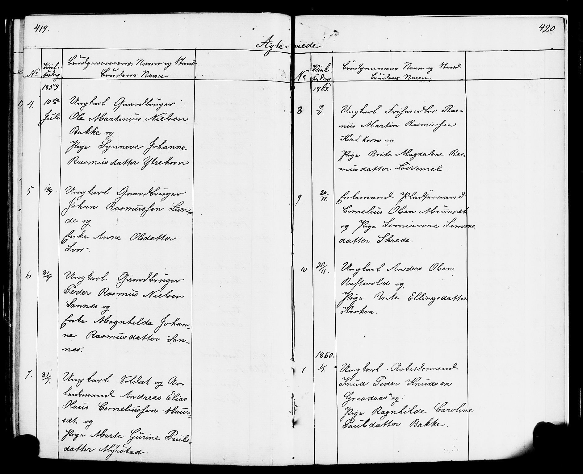 Hornindal sokneprestembete, SAB/A-82401/H/Haa/Haaa/L0001: Parish register (official) no. A 1, 1837-1866, p. 418-419