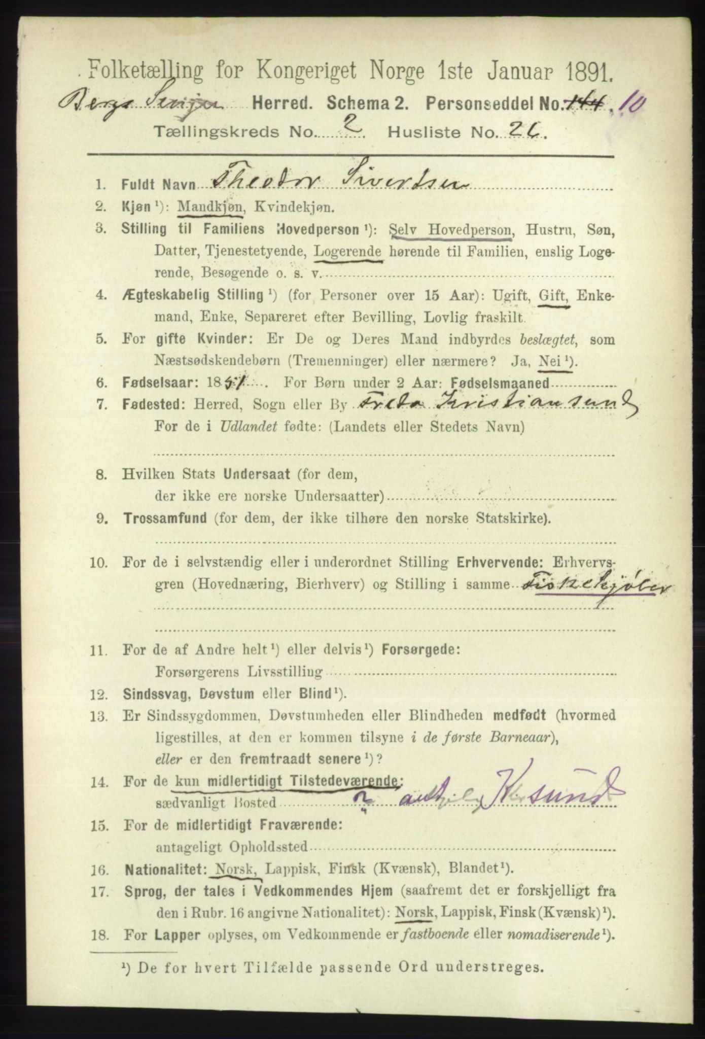 RA, 1891 census for 1929 Berg, 1891, p. 781