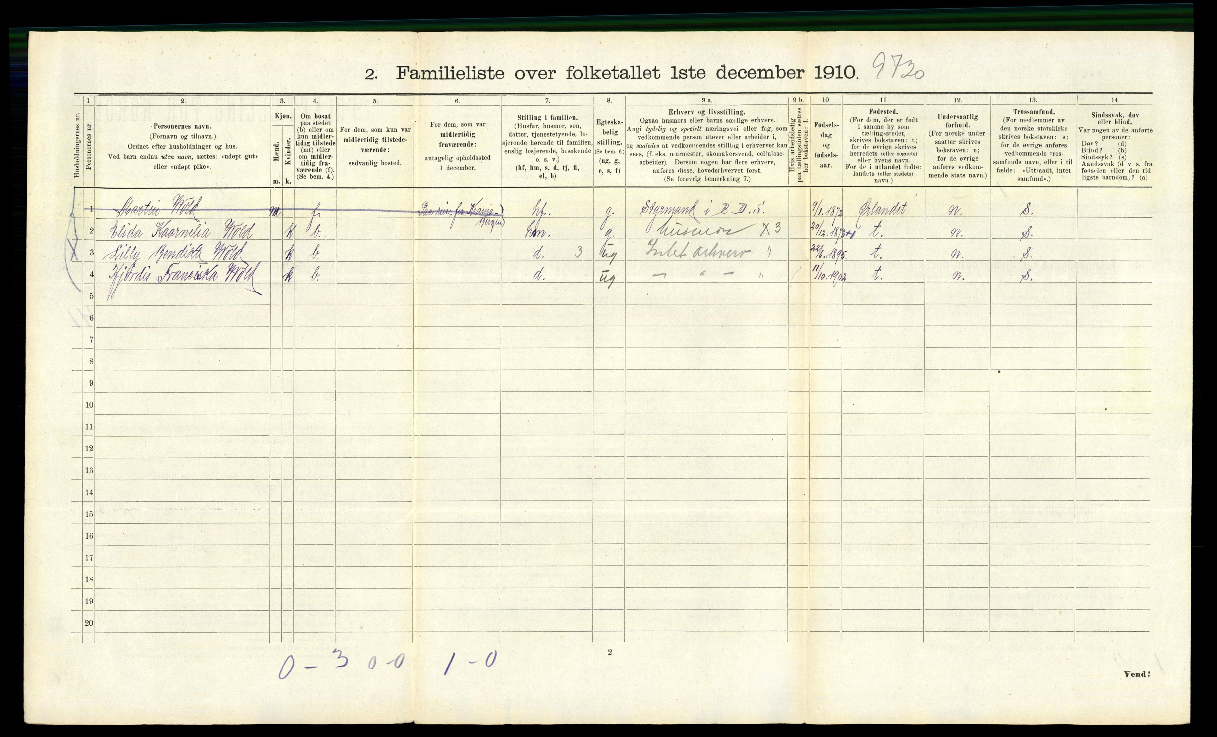 RA, 1910 census for Bergen, 1910, p. 13840