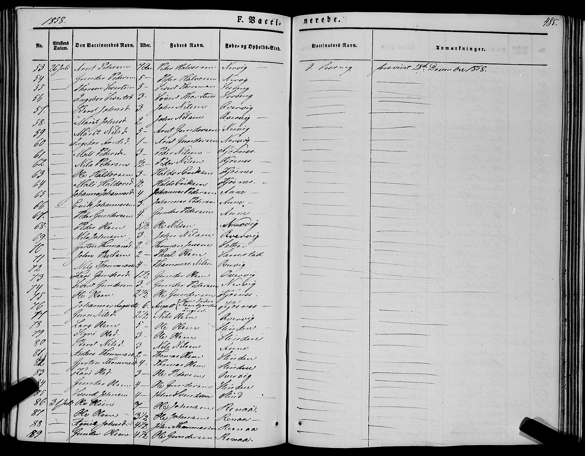 Ministerialprotokoller, klokkerbøker og fødselsregistre - Sør-Trøndelag, SAT/A-1456/695/L1145: Parish register (official) no. 695A06 /1, 1843-1859, p. 485