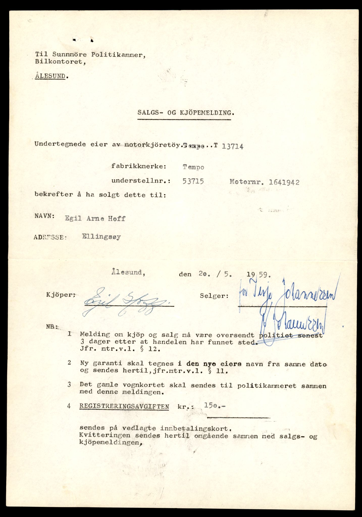 Møre og Romsdal vegkontor - Ålesund trafikkstasjon, AV/SAT-A-4099/F/Fe/L0041: Registreringskort for kjøretøy T 13710 - T 13905, 1927-1998, p. 69