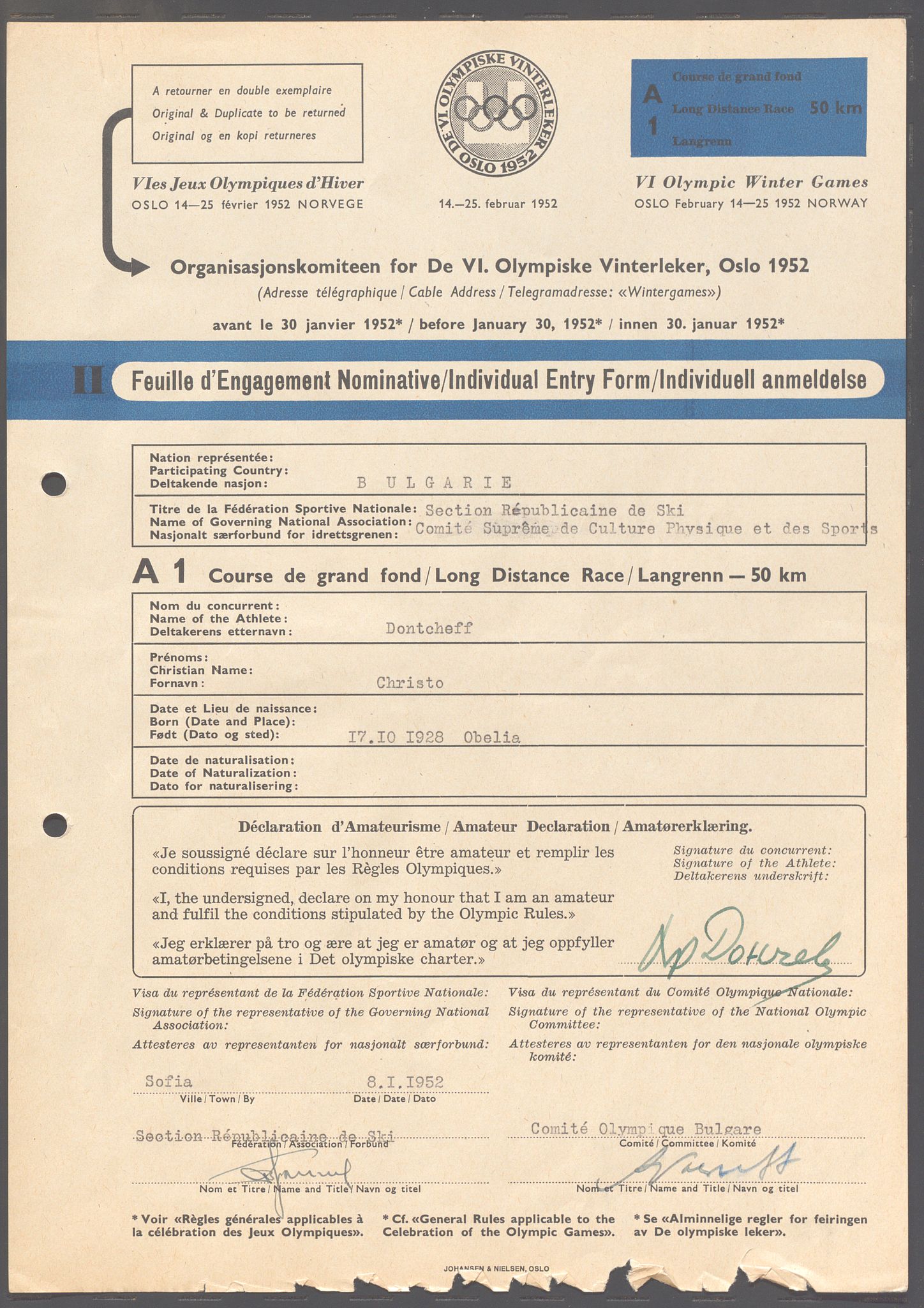 Organisasjonskomiteen for de VI. olympiske vinterleker, OBA/A-20130/H/Ha, 1951-1952, p. 4