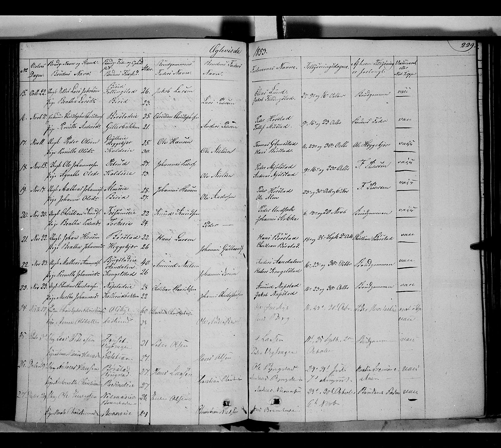 Vardal prestekontor, SAH/PREST-100/H/Ha/Haa/L0005: Parish register (official) no. 5, 1831-1853, p. 229