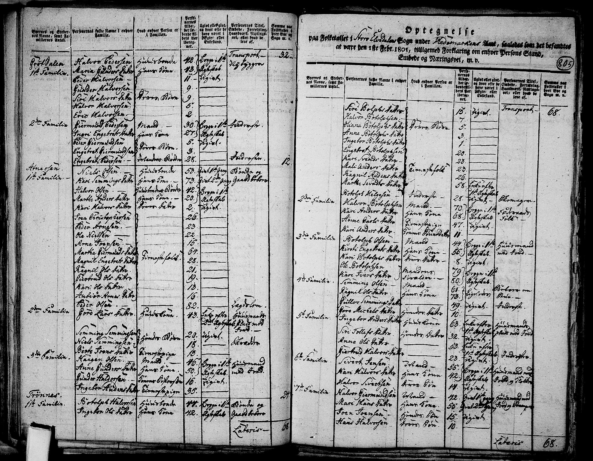 RA, 1801 census for 0429P Åmot, 1801, p. 804b-805a