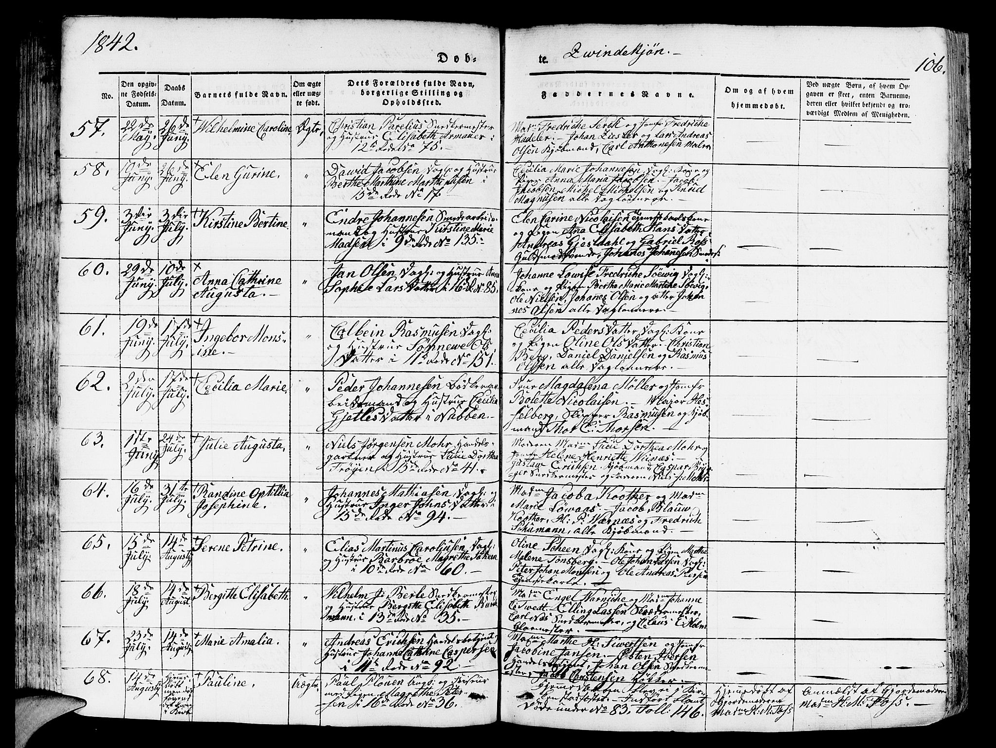 Domkirken sokneprestembete, AV/SAB-A-74801/H/Hab/L0009: Parish register (copy) no. B 2, 1842-1849, p. 106