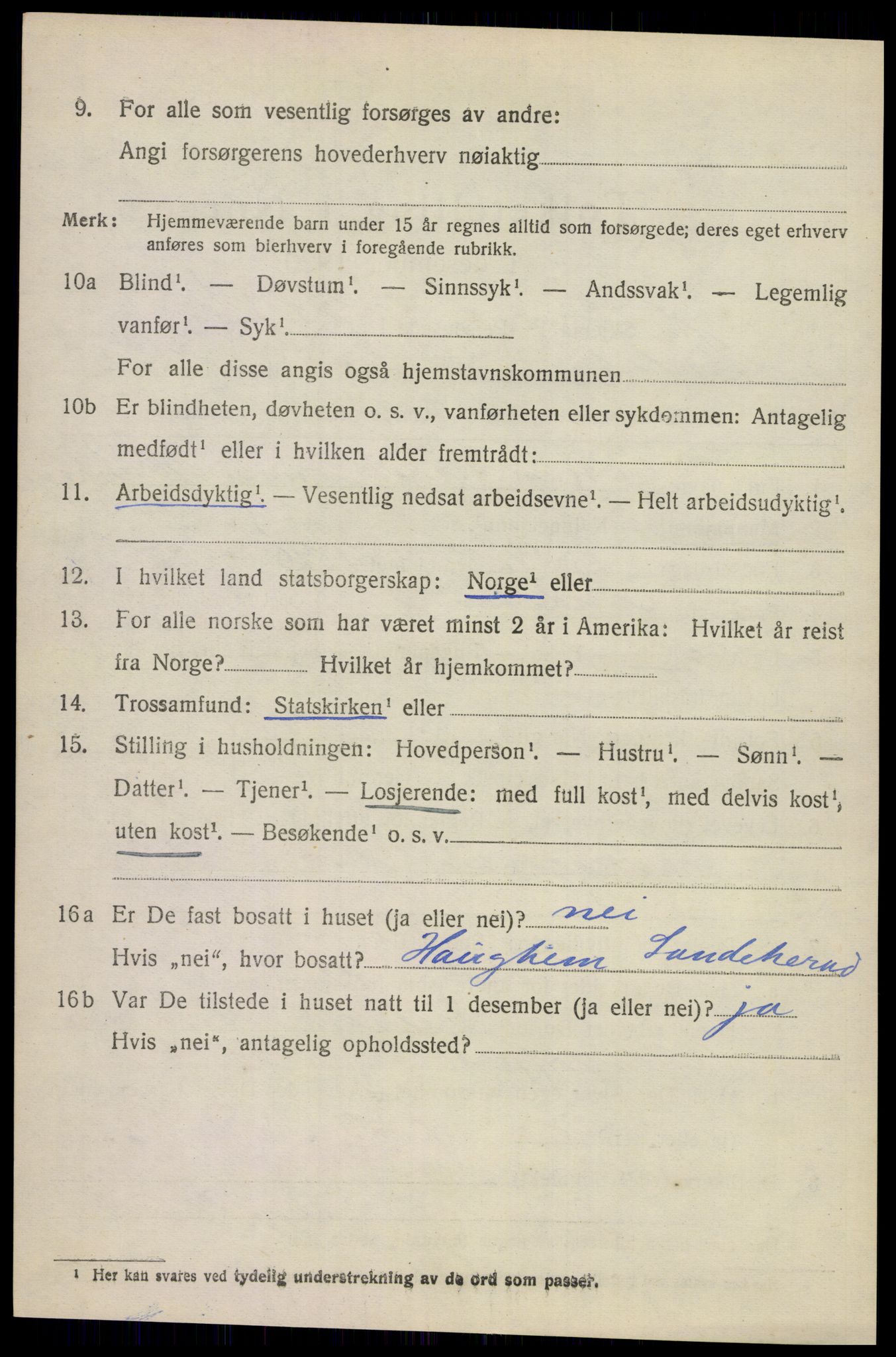 SAKO, 1920 census for Andebu, 1920, p. 2825