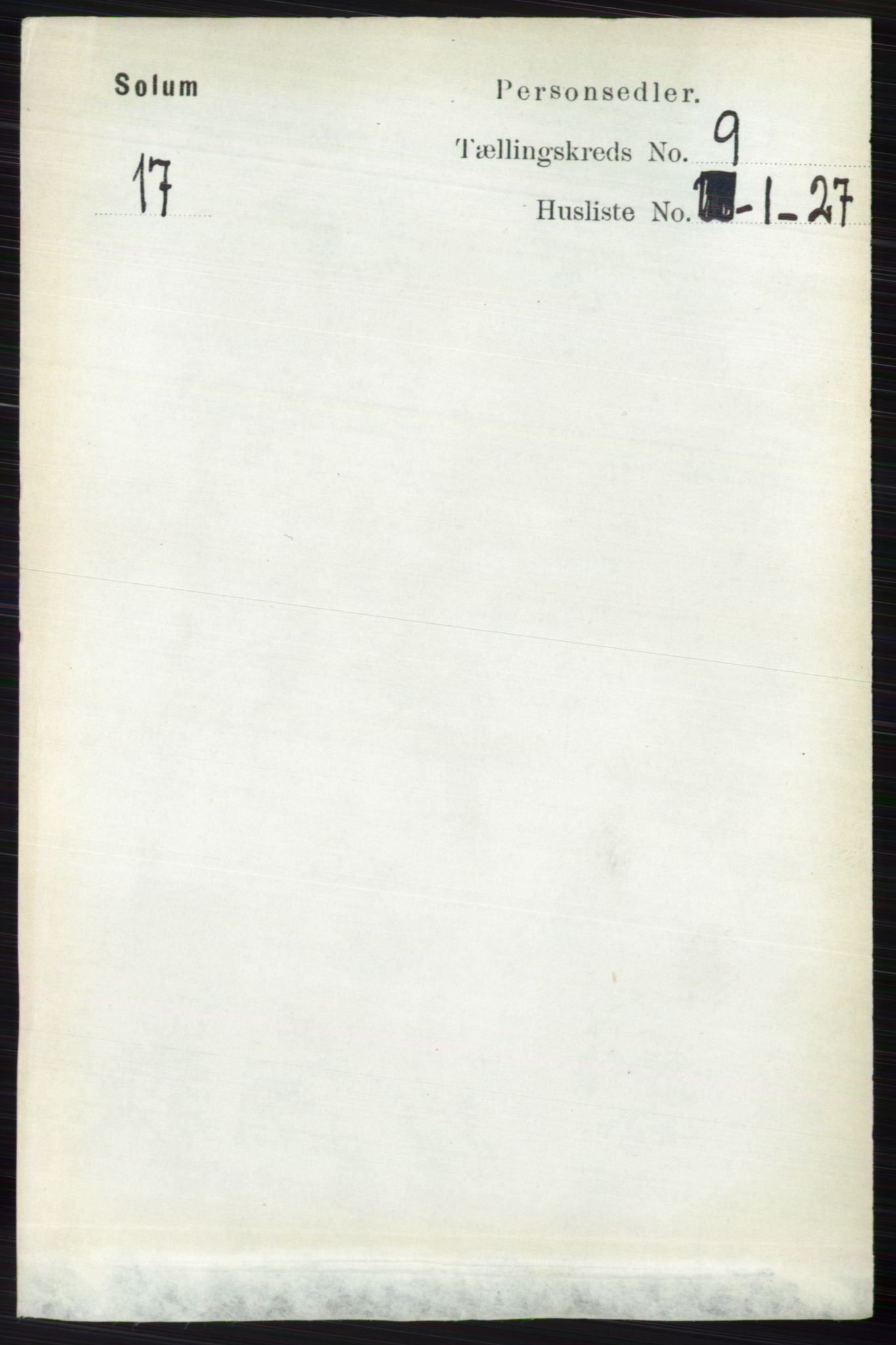 RA, 1891 census for 0818 Solum, 1891, p. 1939