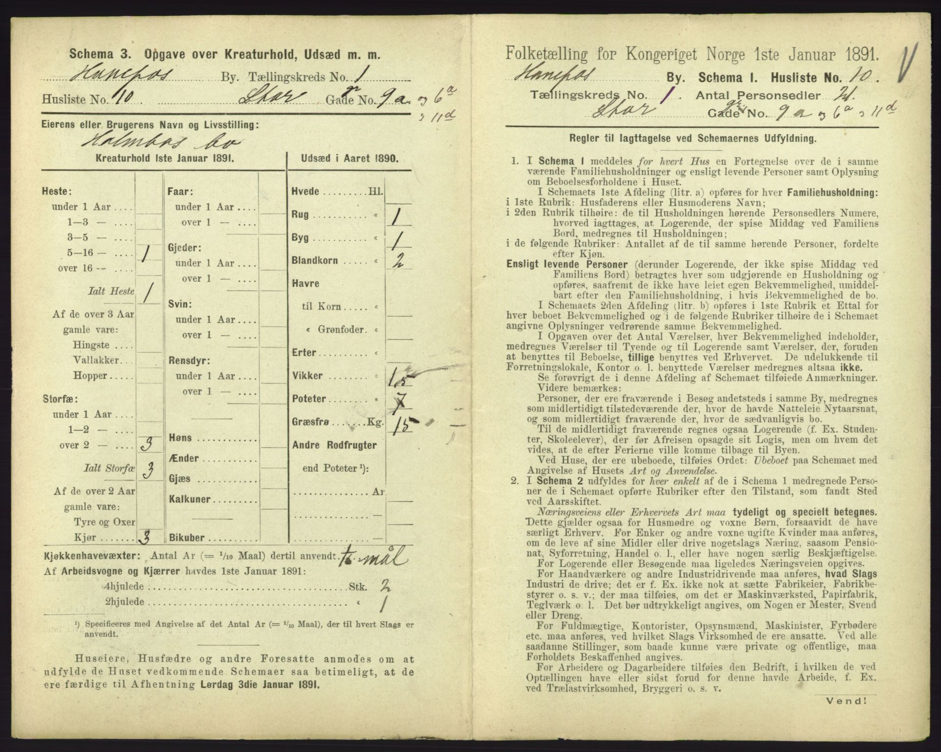 RA, 1891 census for 0601 Hønefoss, 1891, p. 83