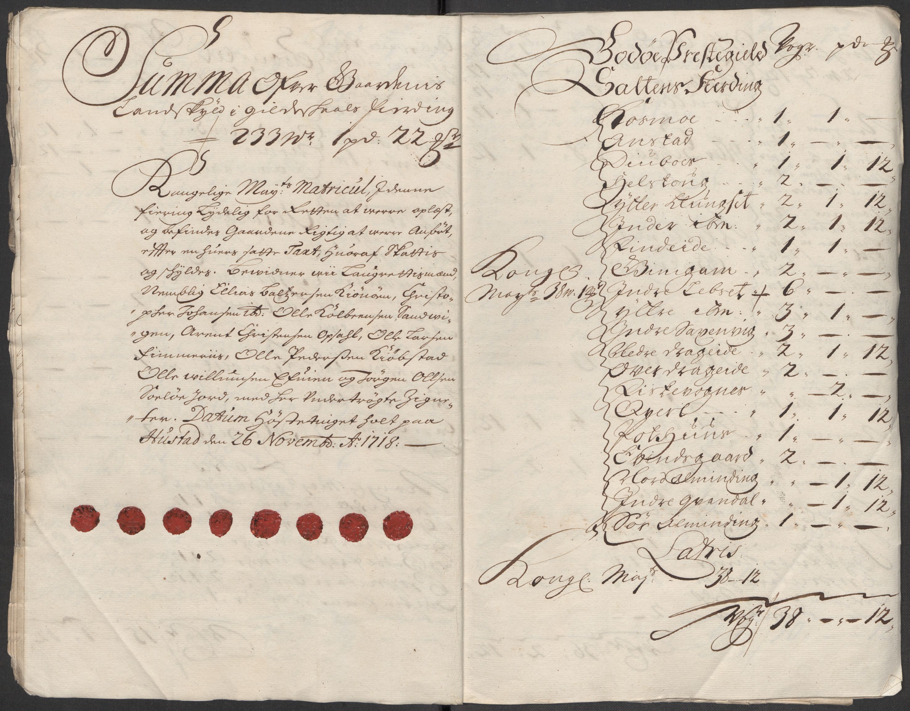 Rentekammeret inntil 1814, Reviderte regnskaper, Fogderegnskap, AV/RA-EA-4092/R66/L4588: Fogderegnskap Salten, 1718, p. 34