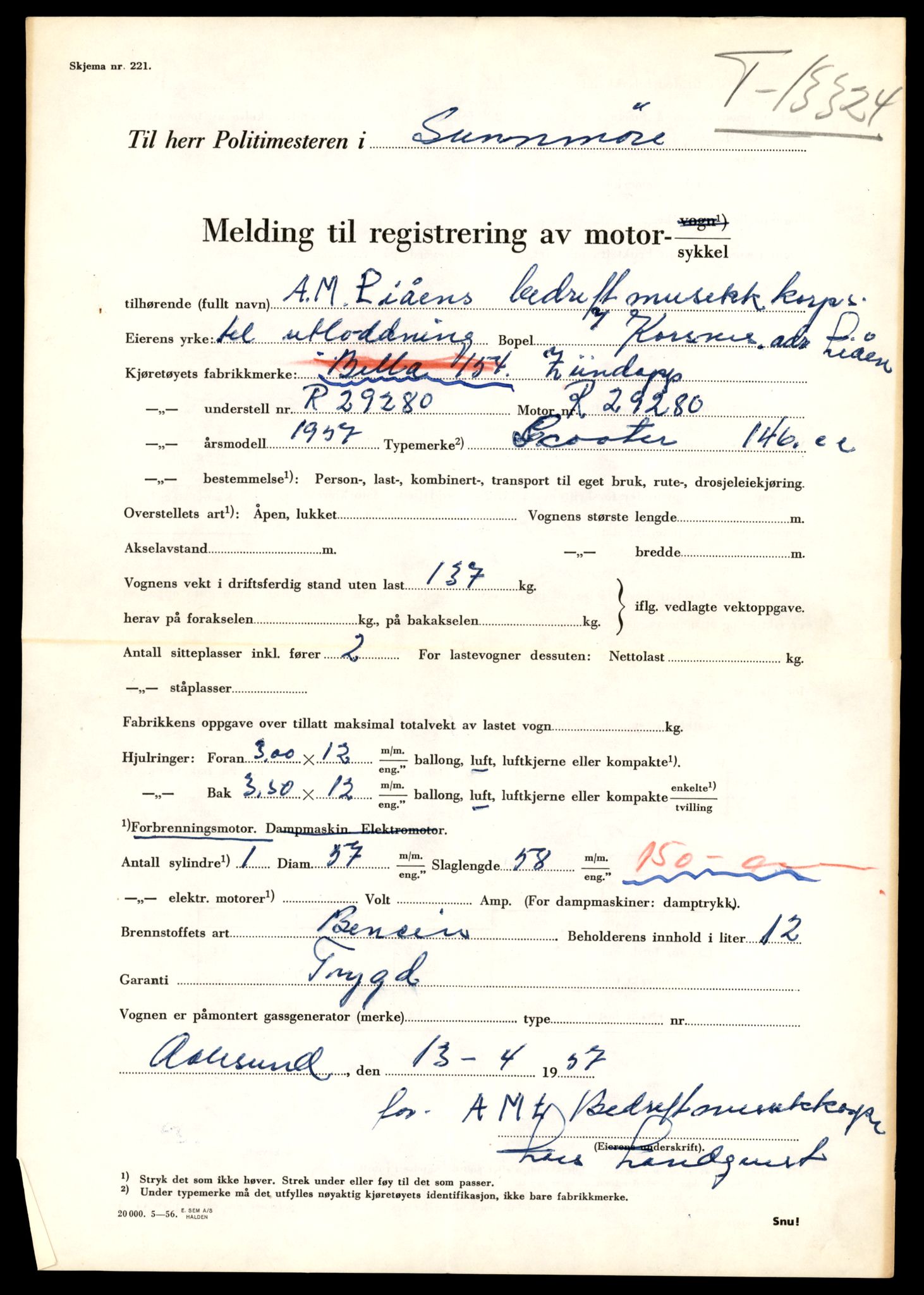 Møre og Romsdal vegkontor - Ålesund trafikkstasjon, AV/SAT-A-4099/F/Fe/L0038: Registreringskort for kjøretøy T 13180 - T 13360, 1927-1998, p. 2439
