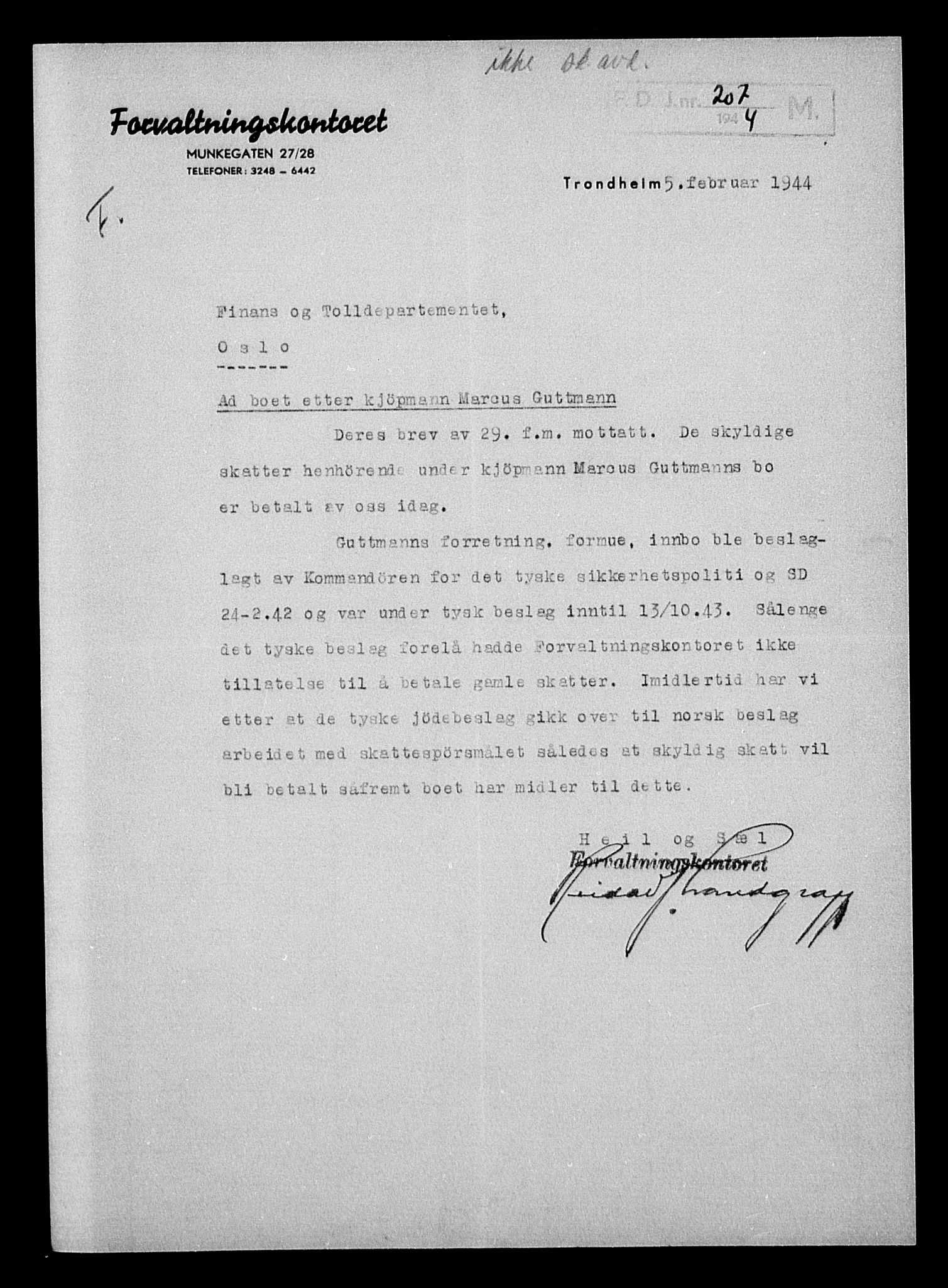 Justisdepartementet, Tilbakeføringskontoret for inndratte formuer, AV/RA-S-1564/H/Hc/Hca/L0896: --, 1945-1947, p. 6