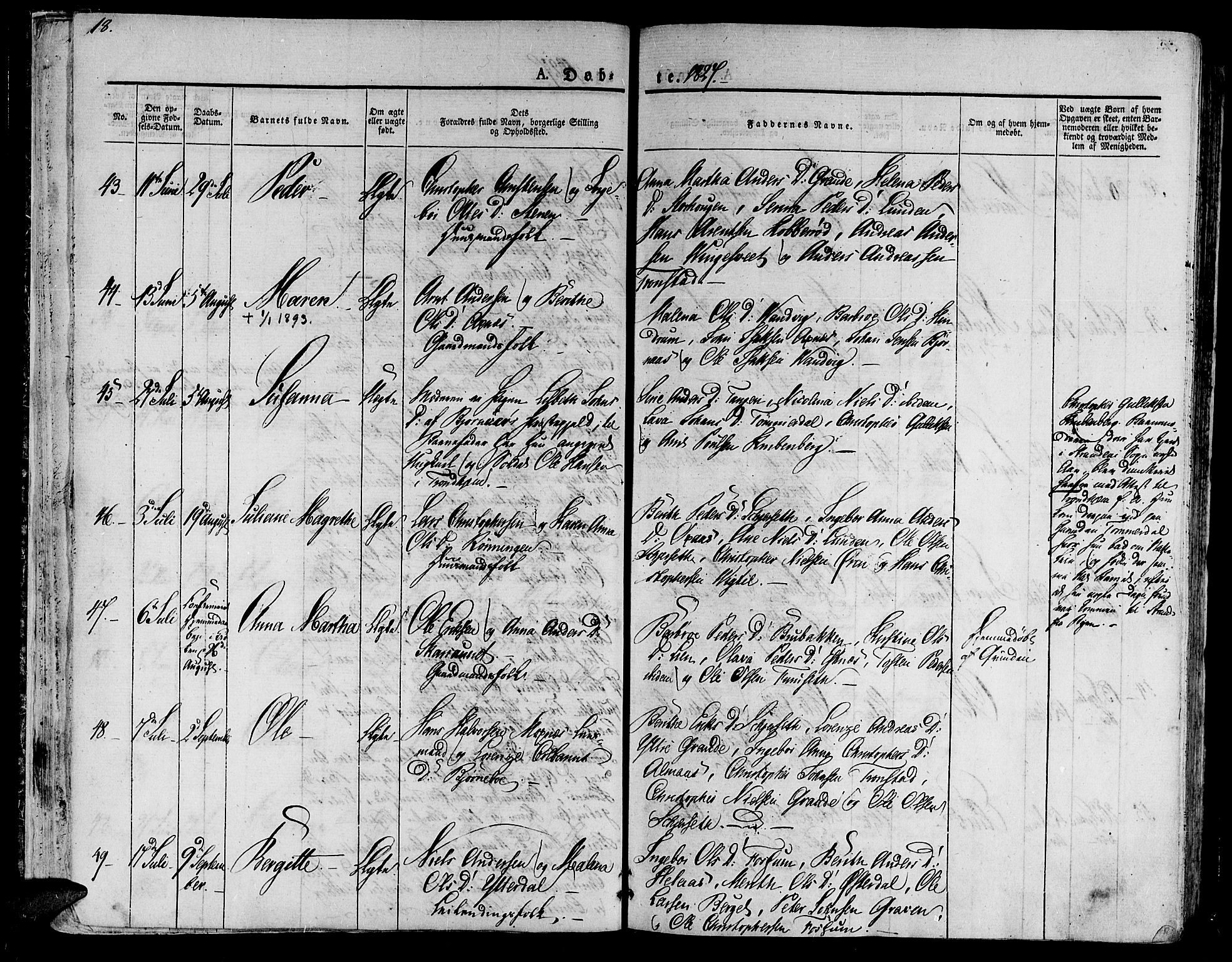 Ministerialprotokoller, klokkerbøker og fødselsregistre - Nord-Trøndelag, SAT/A-1458/701/L0006: Parish register (official) no. 701A06, 1825-1841, p. 18