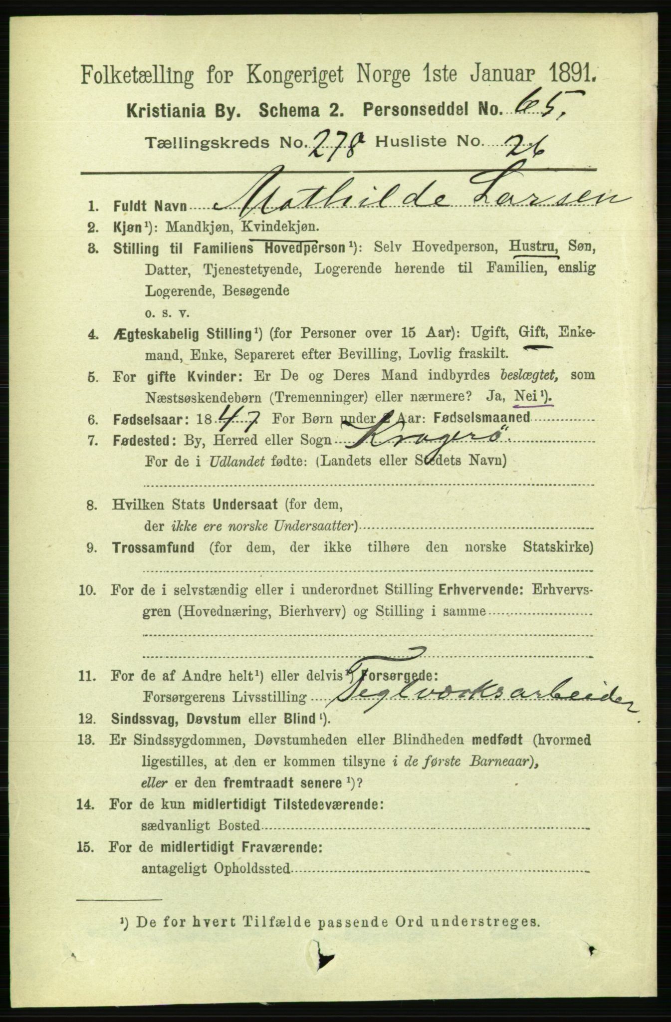 RA, 1891 census for 0301 Kristiania, 1891, p. 169319